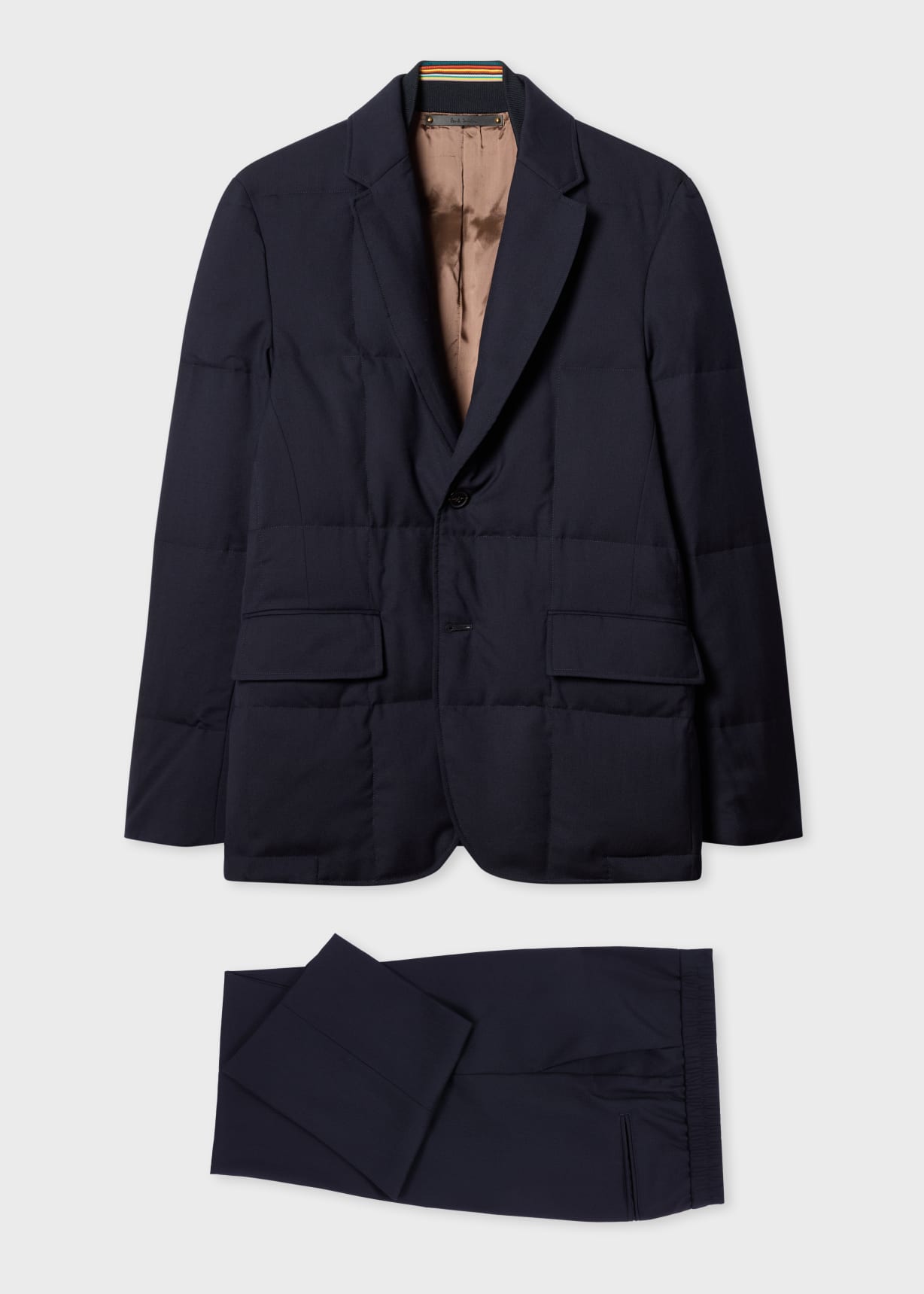 Men's Navy Blue Quilted ' A Suit To Travel In' Two-Piece Suit