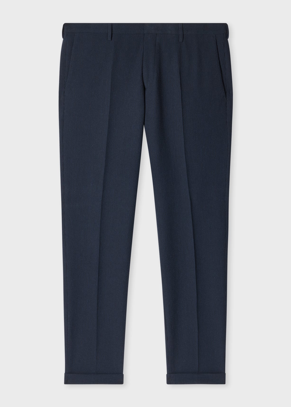 Men's Navy Cotton-Blend Seersucker Stripe Suit