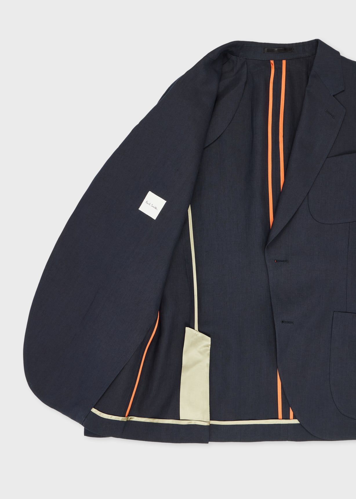 Navy Linen Two-Button Blazer Paul Smith