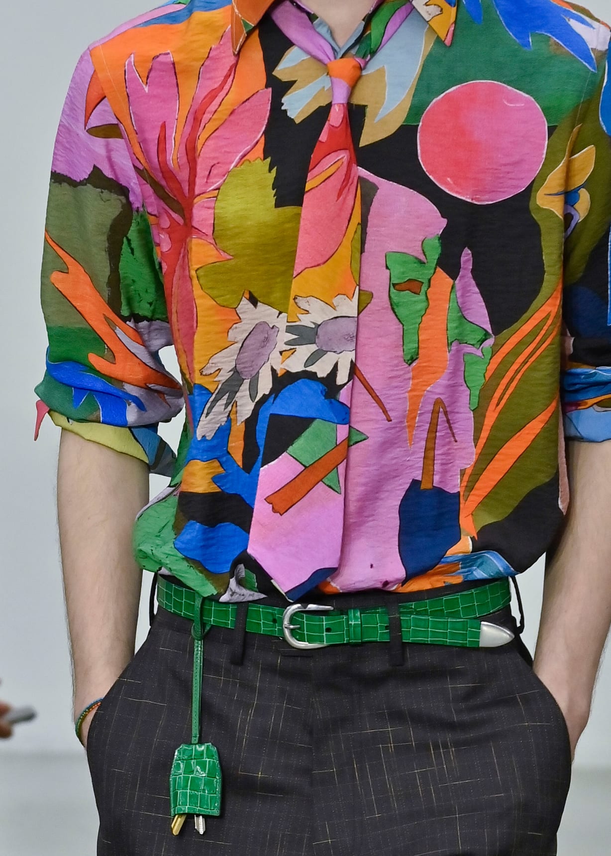 Men's 'River Collage' Viscose-Blend Shirt