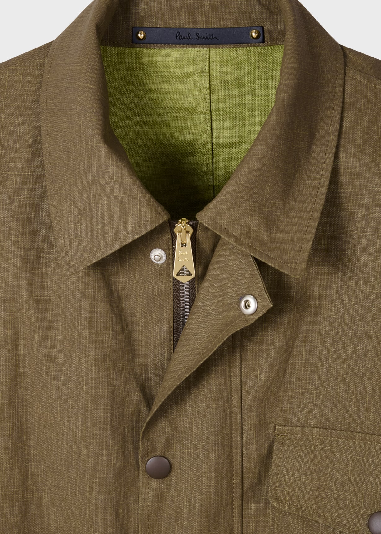 Men's Khaki Linen Field Jacket
