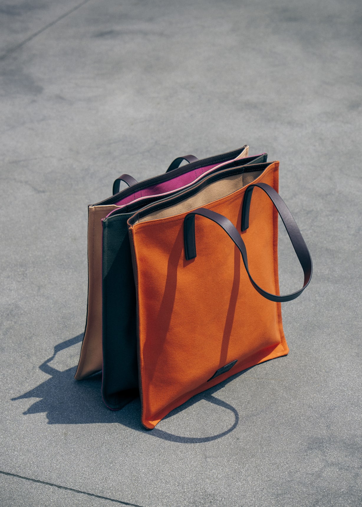 Orange Cotton Concertina Tote Bag