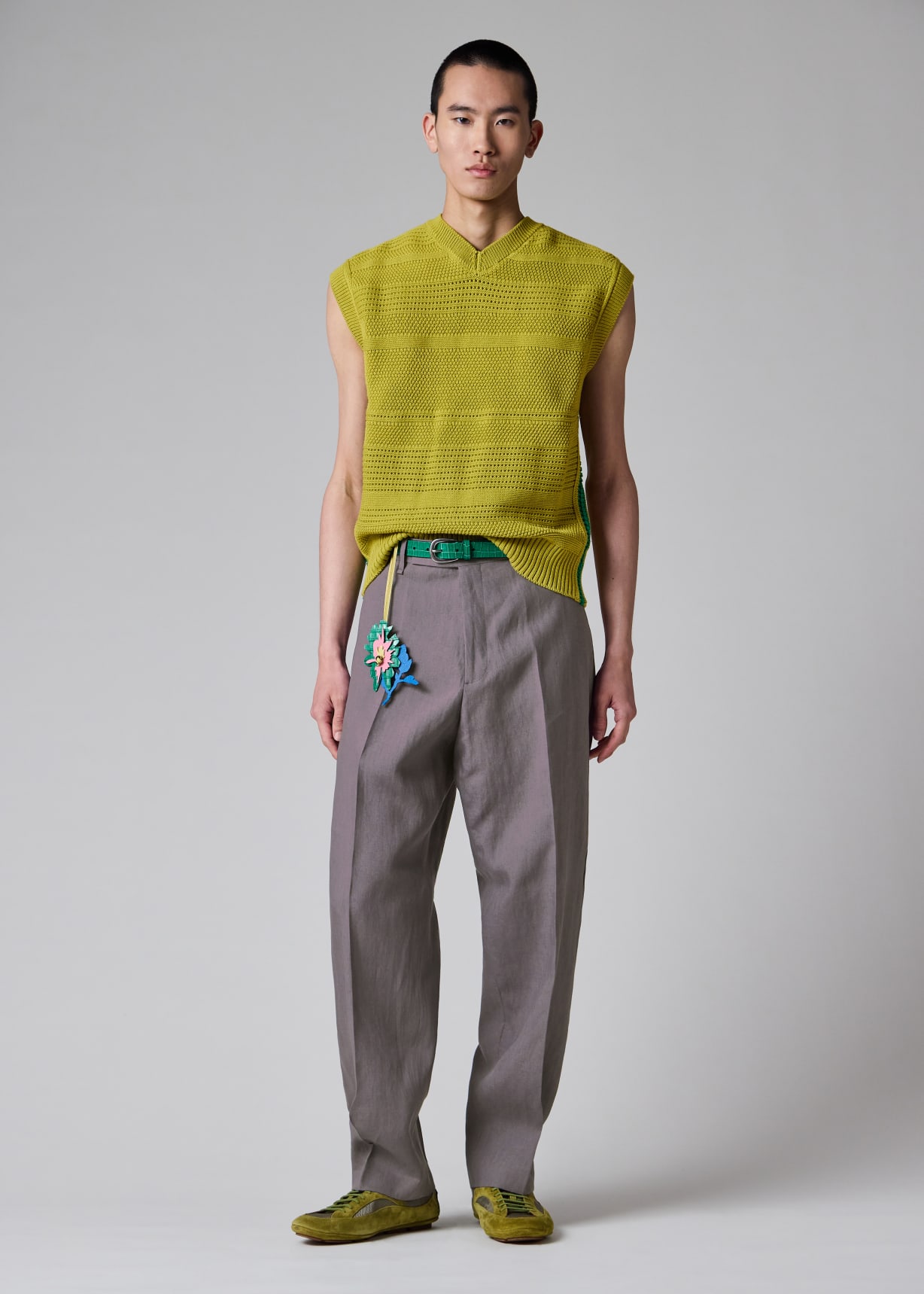 Men's Mauve Linen Trousers