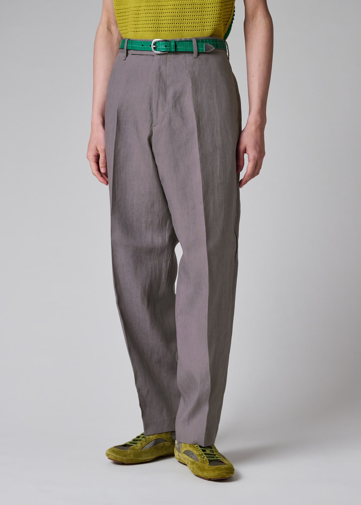 Men's Mauve Linen Trousers