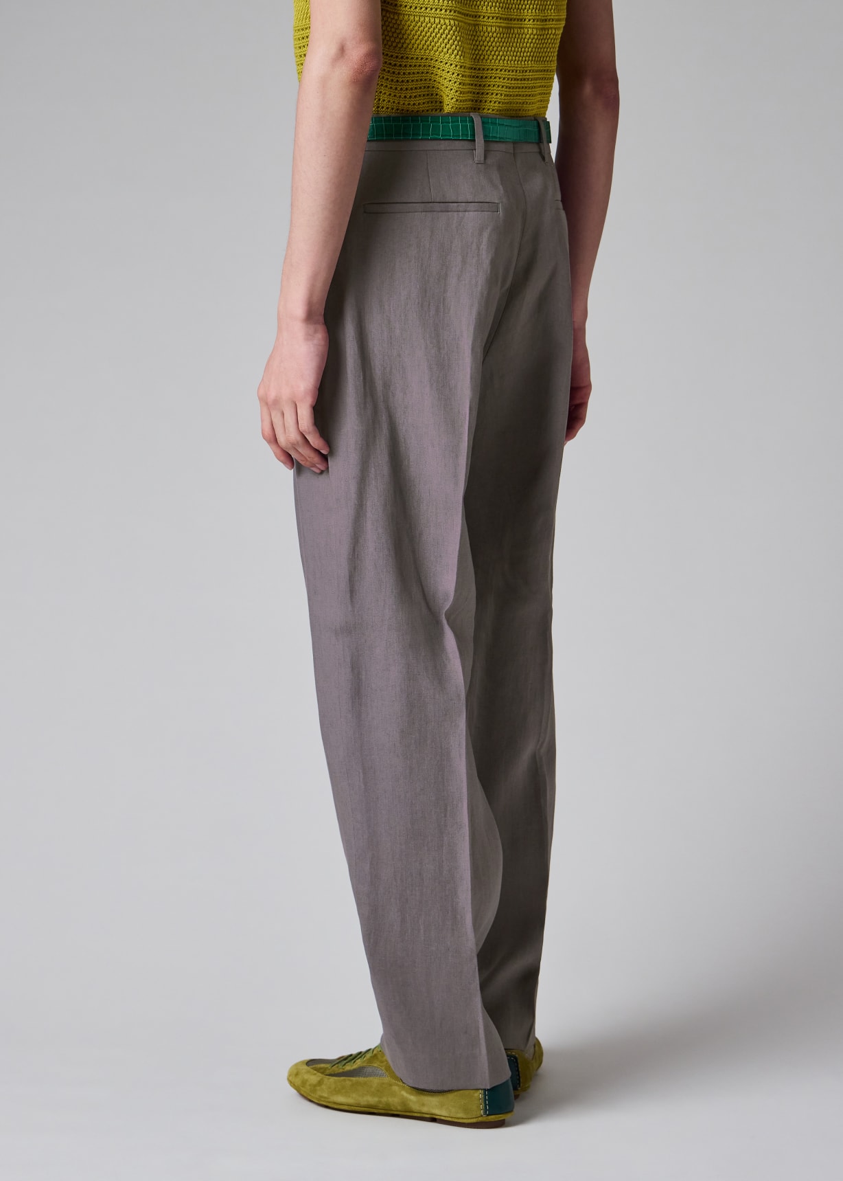 Men's Mauve Linen Trousers