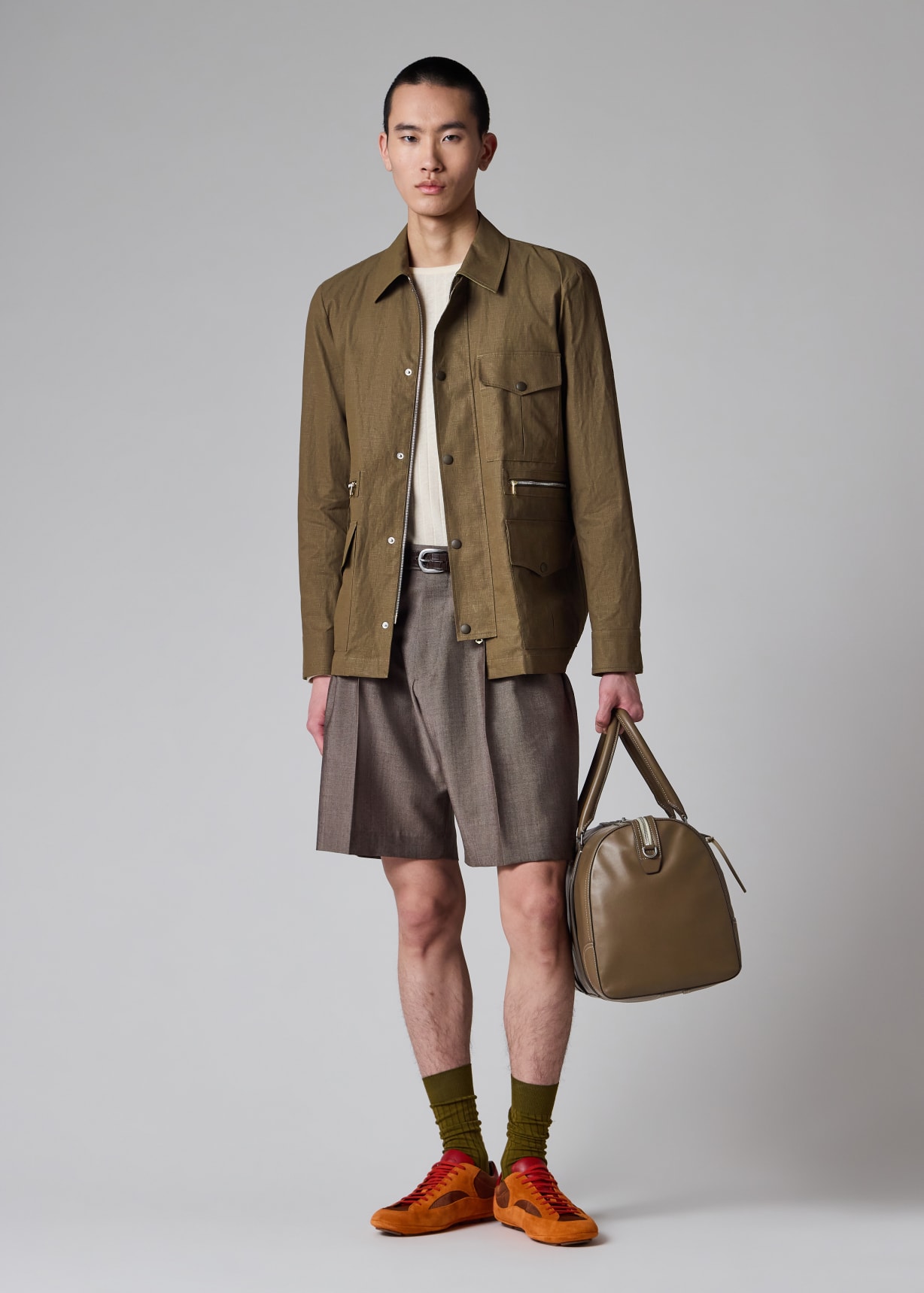 Paul Smith オリーブジャケット Mサイズ Men's Khaki Linen Field Jacket