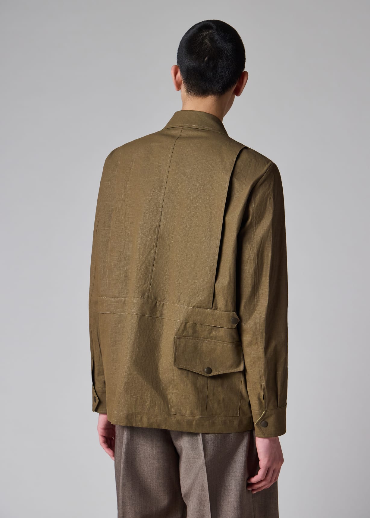 Men's Khaki Linen Field Jacket