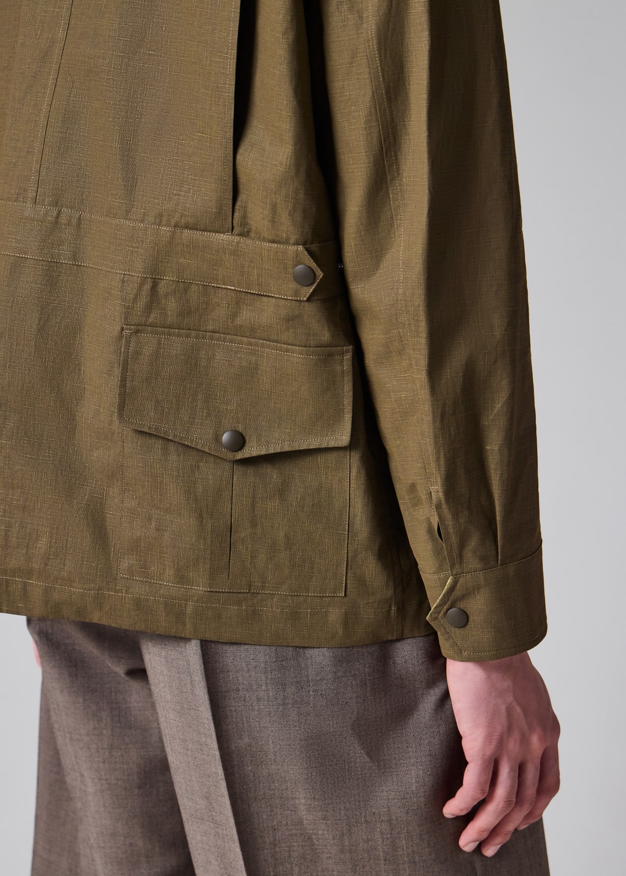 Men's Khaki Linen Field Jacket