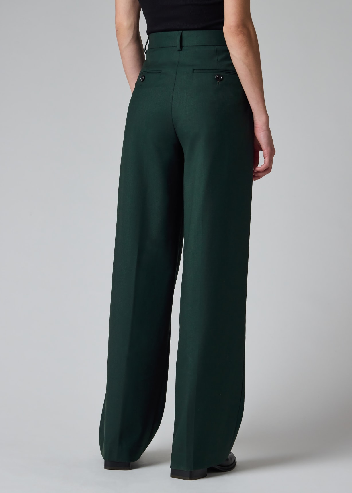 dark green dress pants womens Paul Smith Women's A Suit To Travel In - Pleated Wide Leg Wool Trousers Strapless Sweetheart Prom Dress Texture-Solid Leather Khaki green Pleated trousers are a Size:7Y (PRE-ORDER SHIPS END OF OCTOBER)