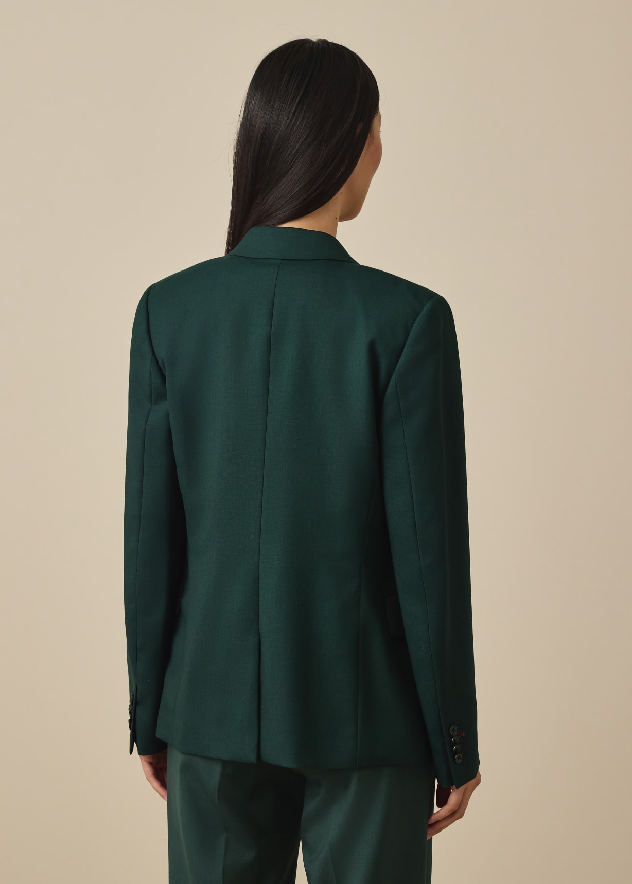 Women's Dark Green Wool Double-Breasted Blazer Paul Smith