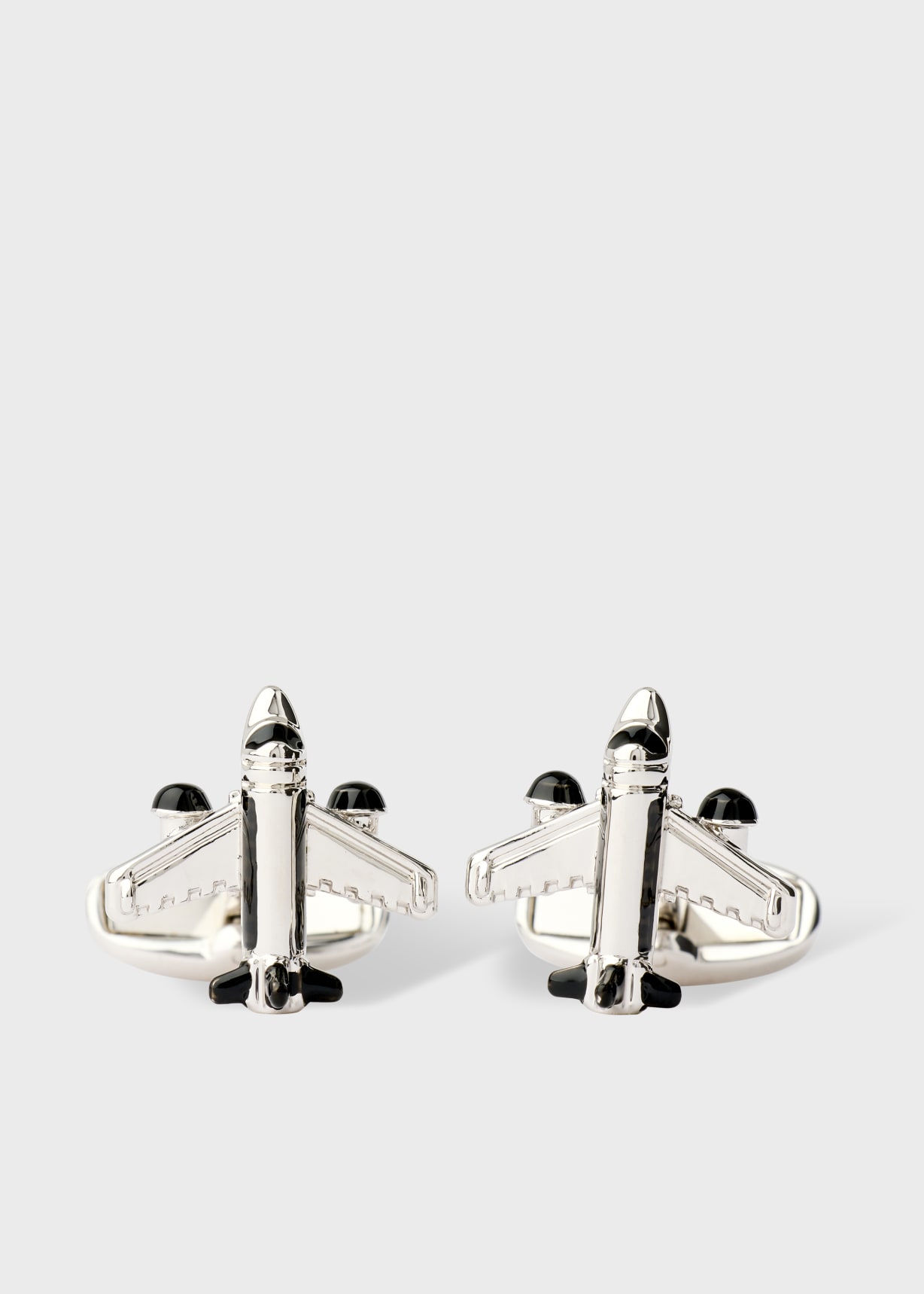 Black and Silver 'Aeroplane' Cufflinks