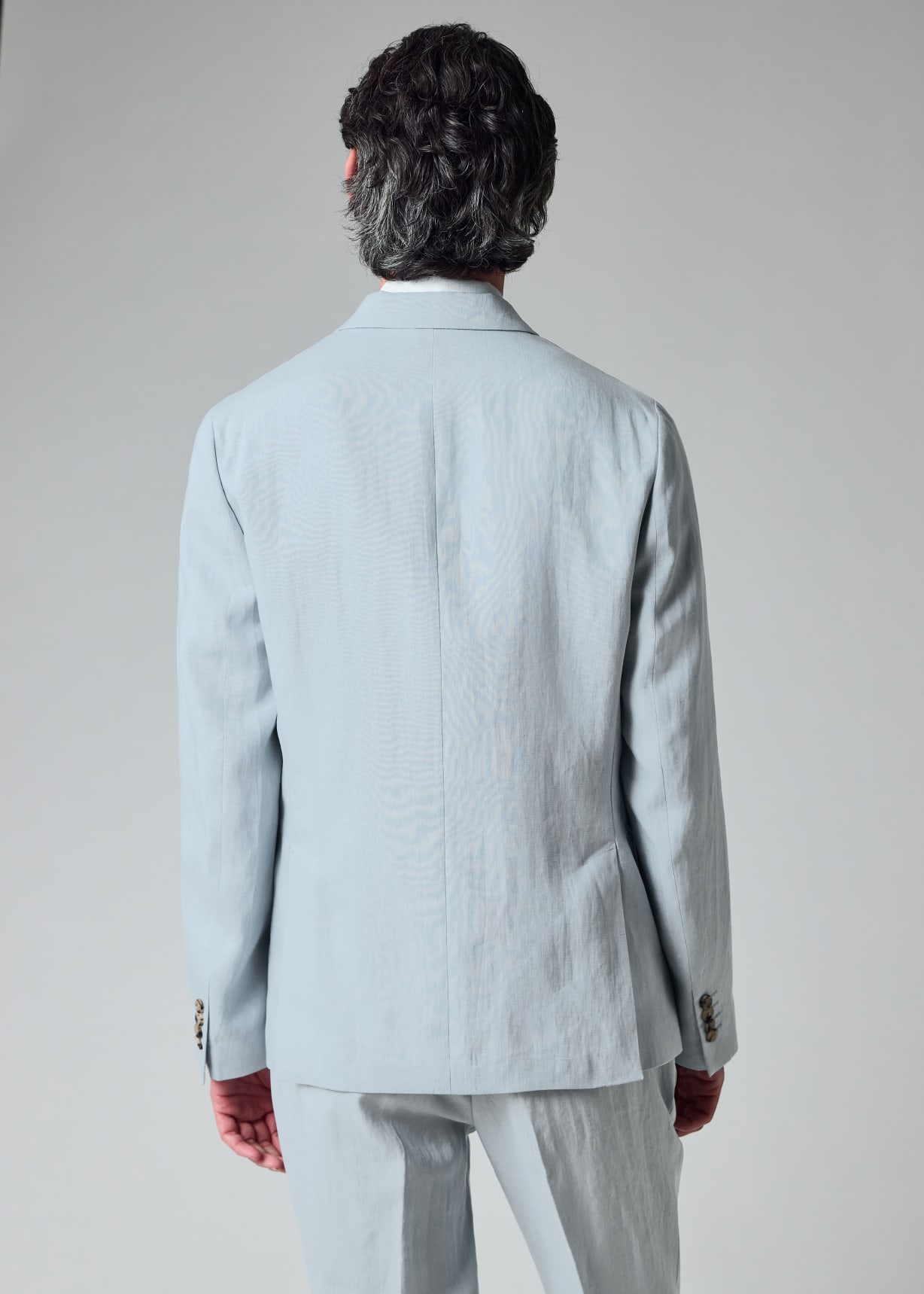 Men's Light Blue Linen Buggy-Lined Blazer