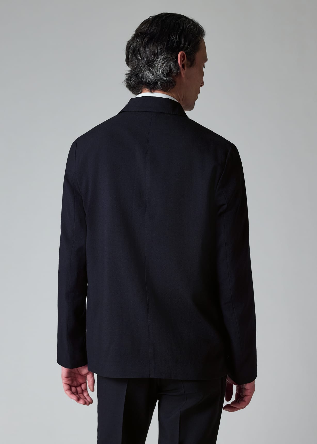 Navy Two-Ply Hopsack Wool Work Jacket