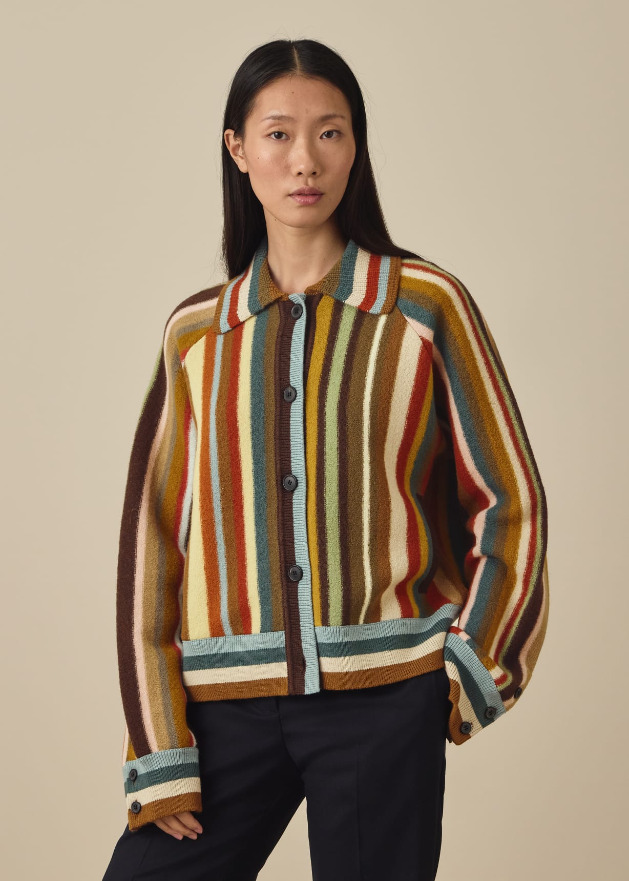 Women's Merino Wool 'Signature Stripe' Cardigan Paul Smith