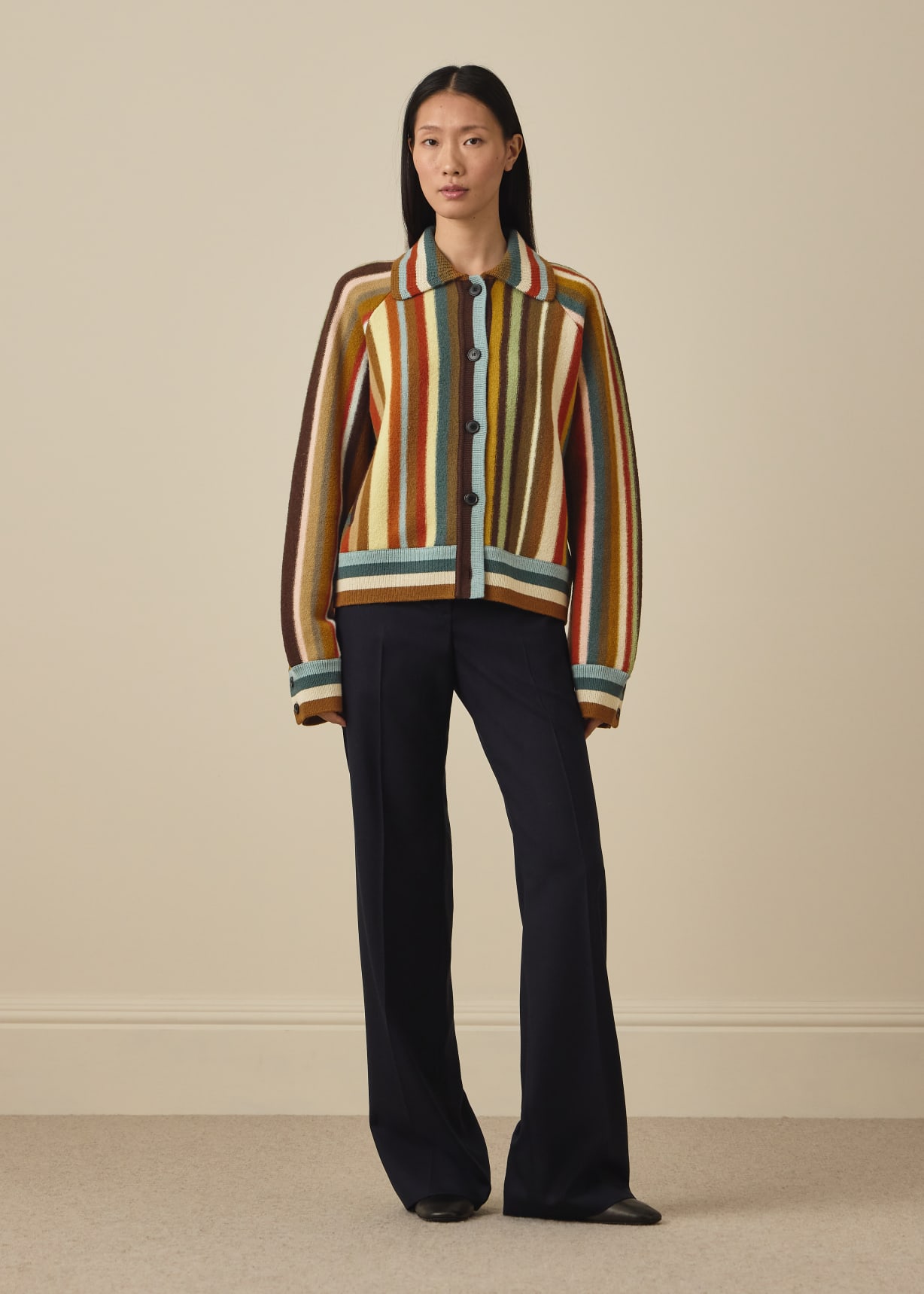 Women's Merino Wool 'Signature Stripe' Cardigan Paul Smith