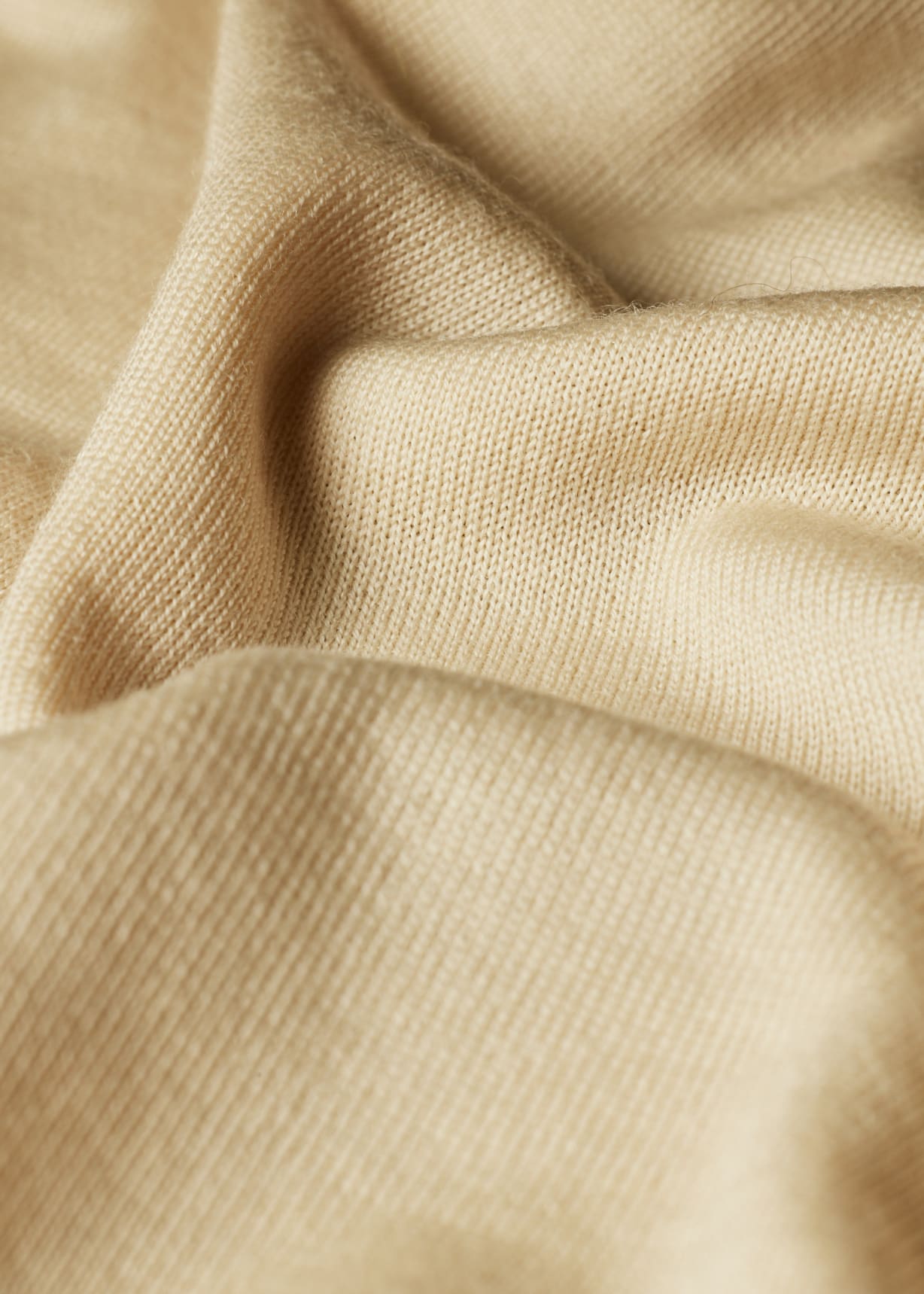 Men's Beige Washable Merino Wool Sweater