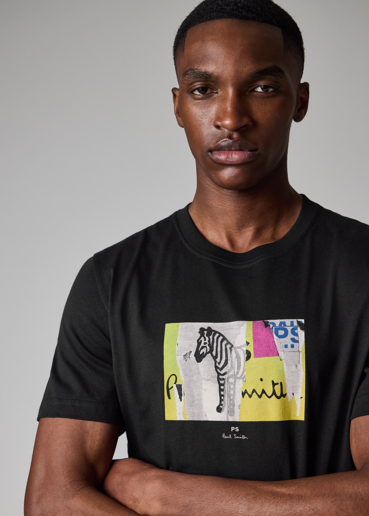 Black Organic-Cotton 'Patch Zebra' T-Shirt Paul Smith