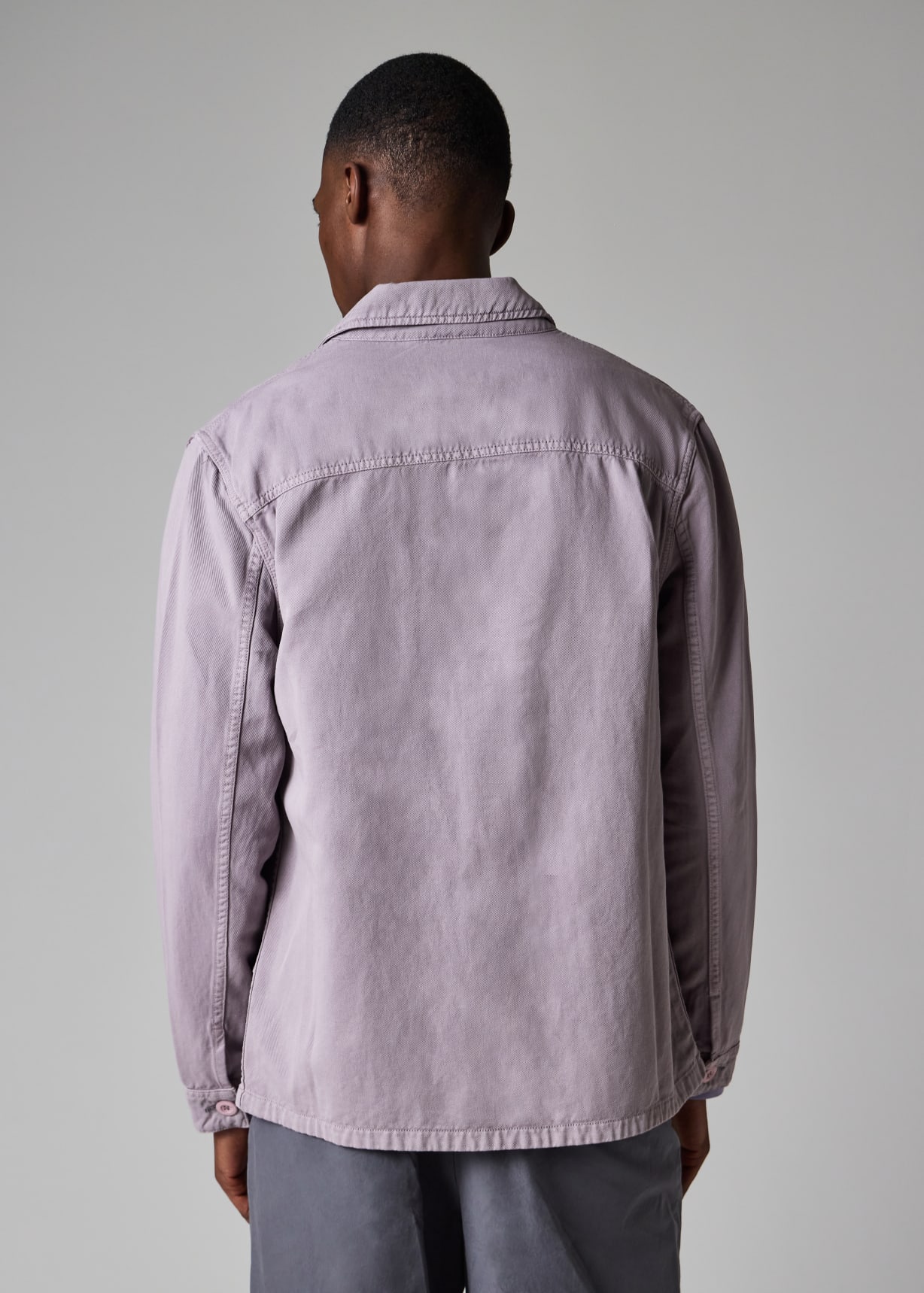 Men's Lilac Cotton-Linen Work Jacket