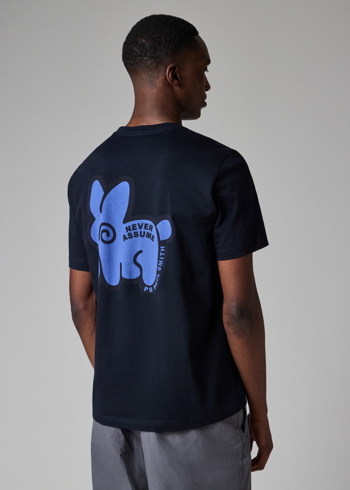 Men's Navy 'Never Assume Bunny' Print T-Shirt