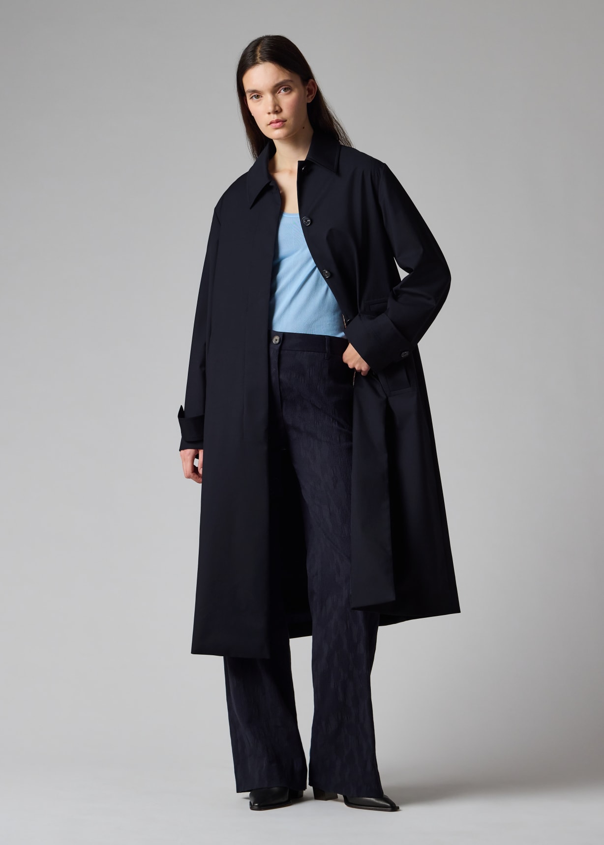Women's Navy 'Storm System' Wool Mac