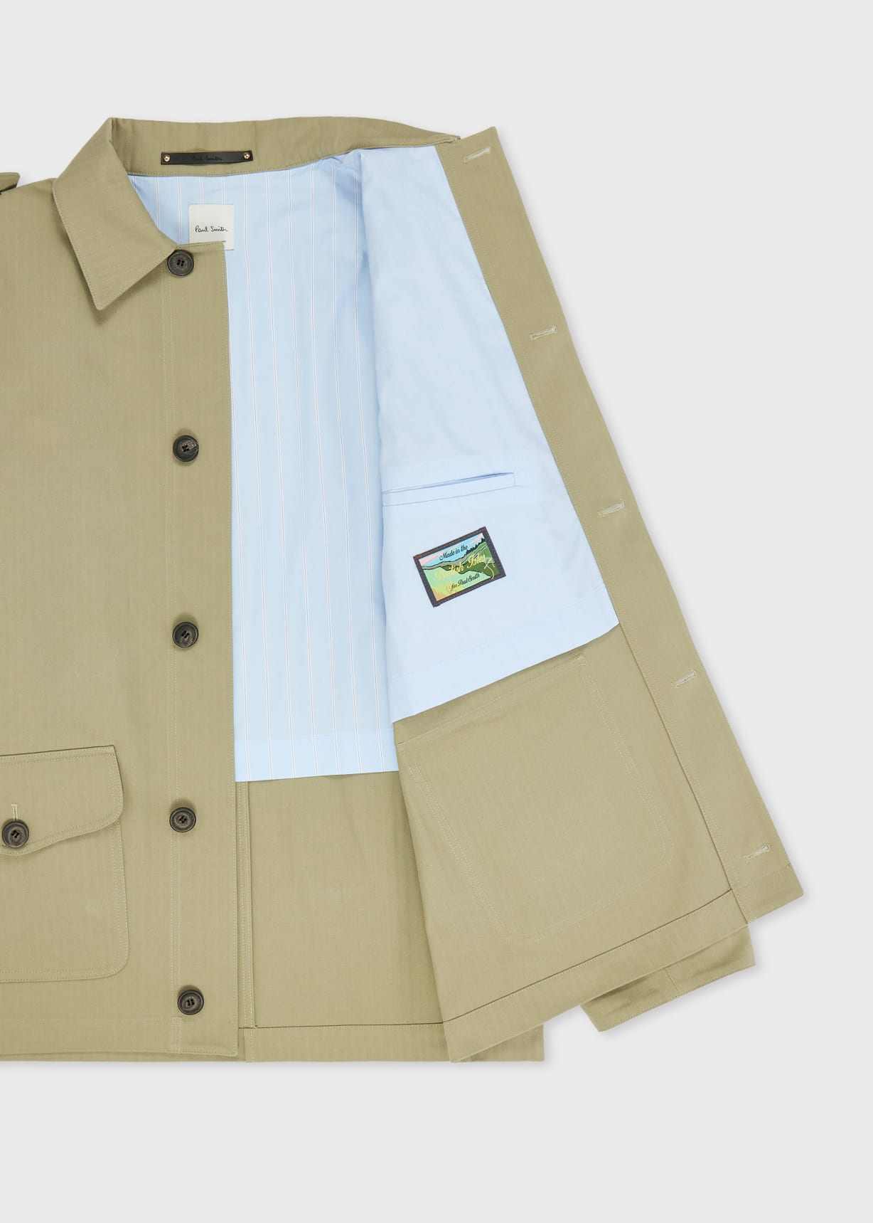 Stone Cotton Herringbone Field Jacket