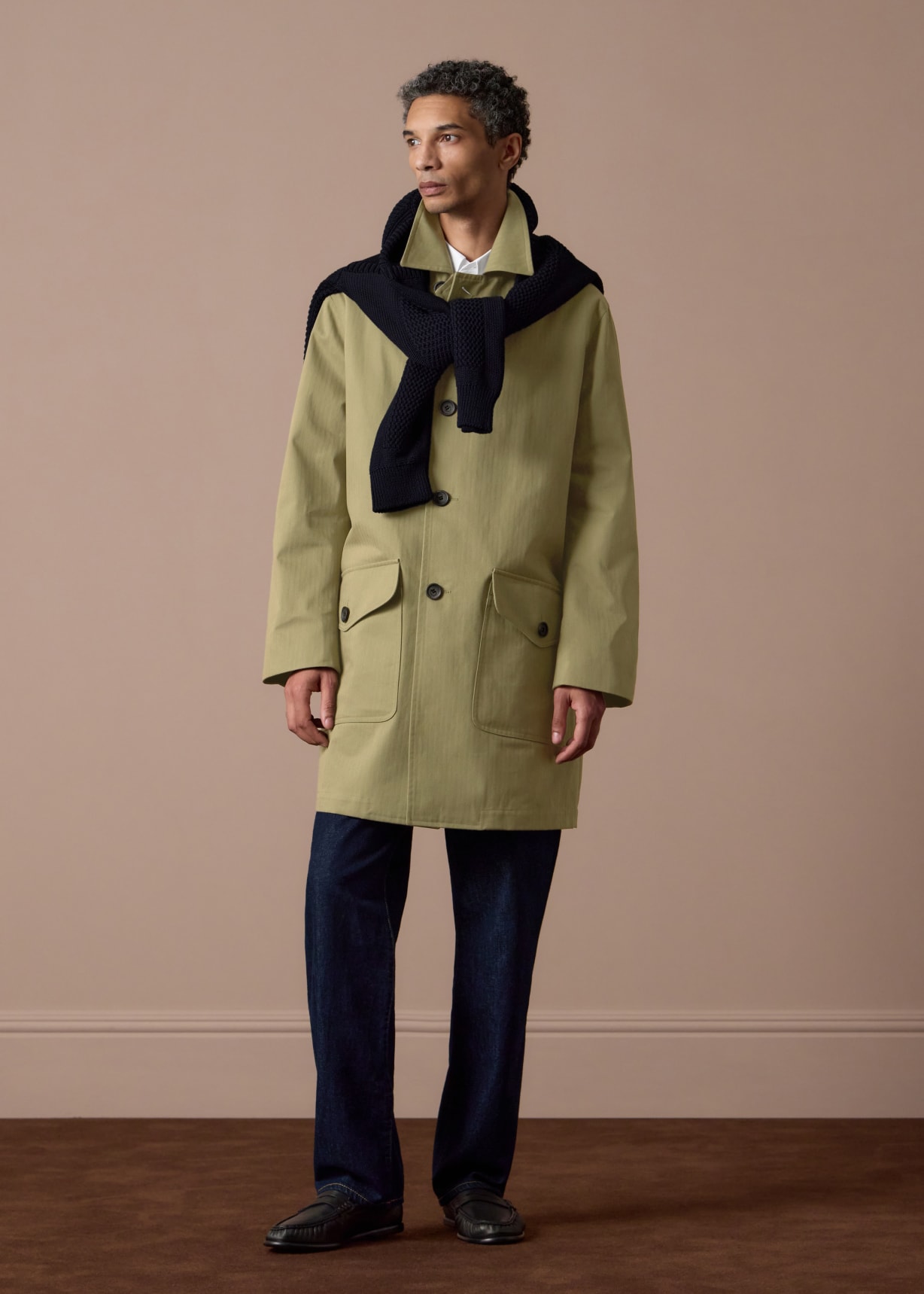 Stone Cotton Herringbone Mac