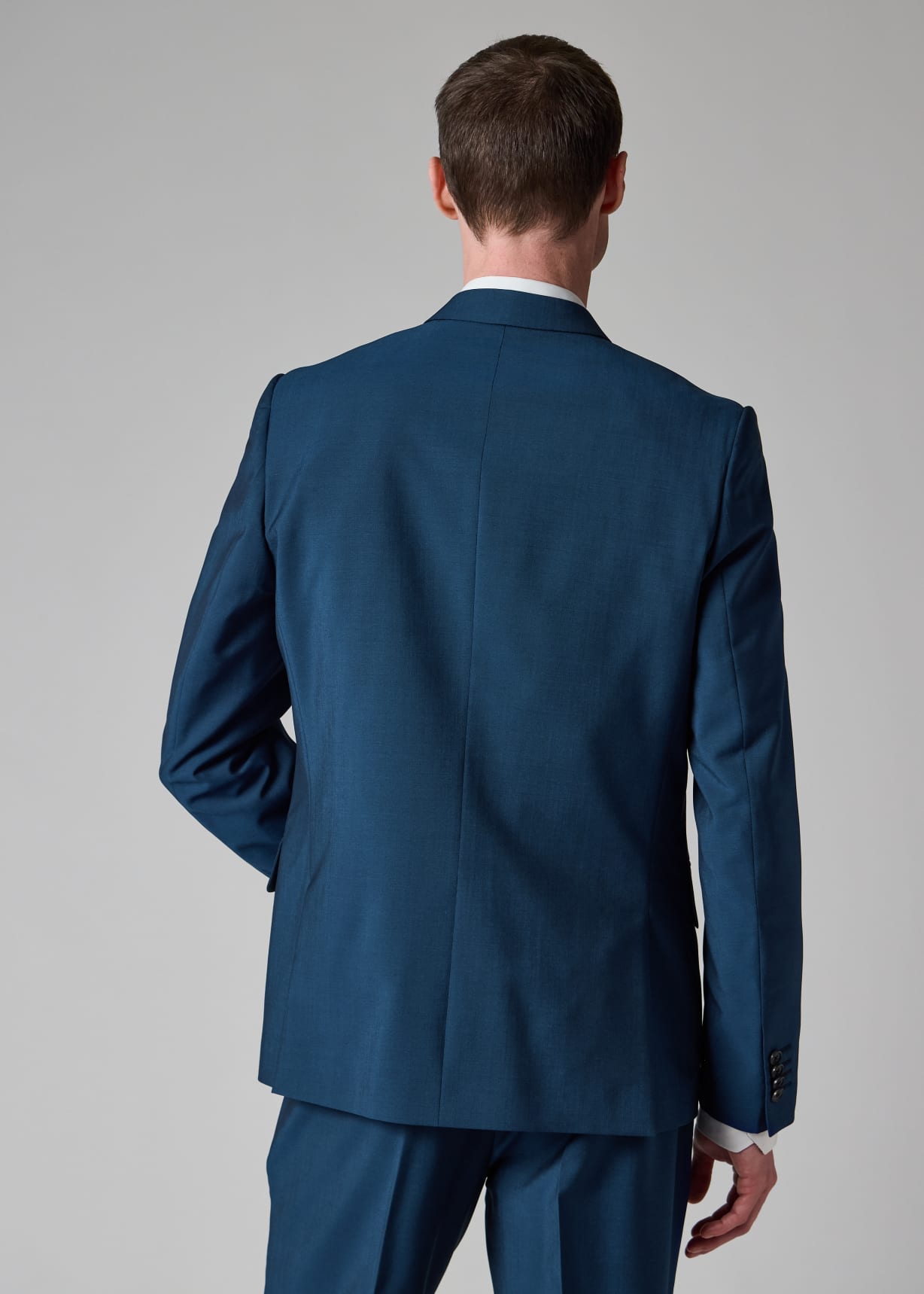 The Soho - Men's Tailored-Fit Indigo Wool-Mohair Three-Piece Suit