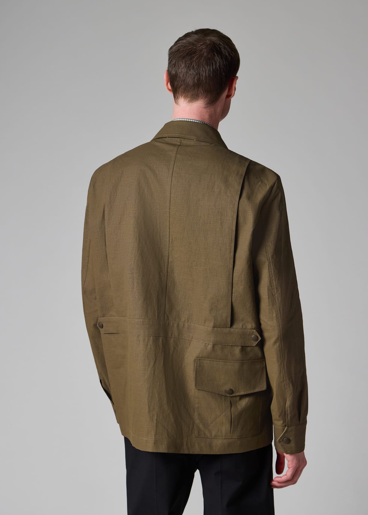 Men's Khaki Linen Field Jacket