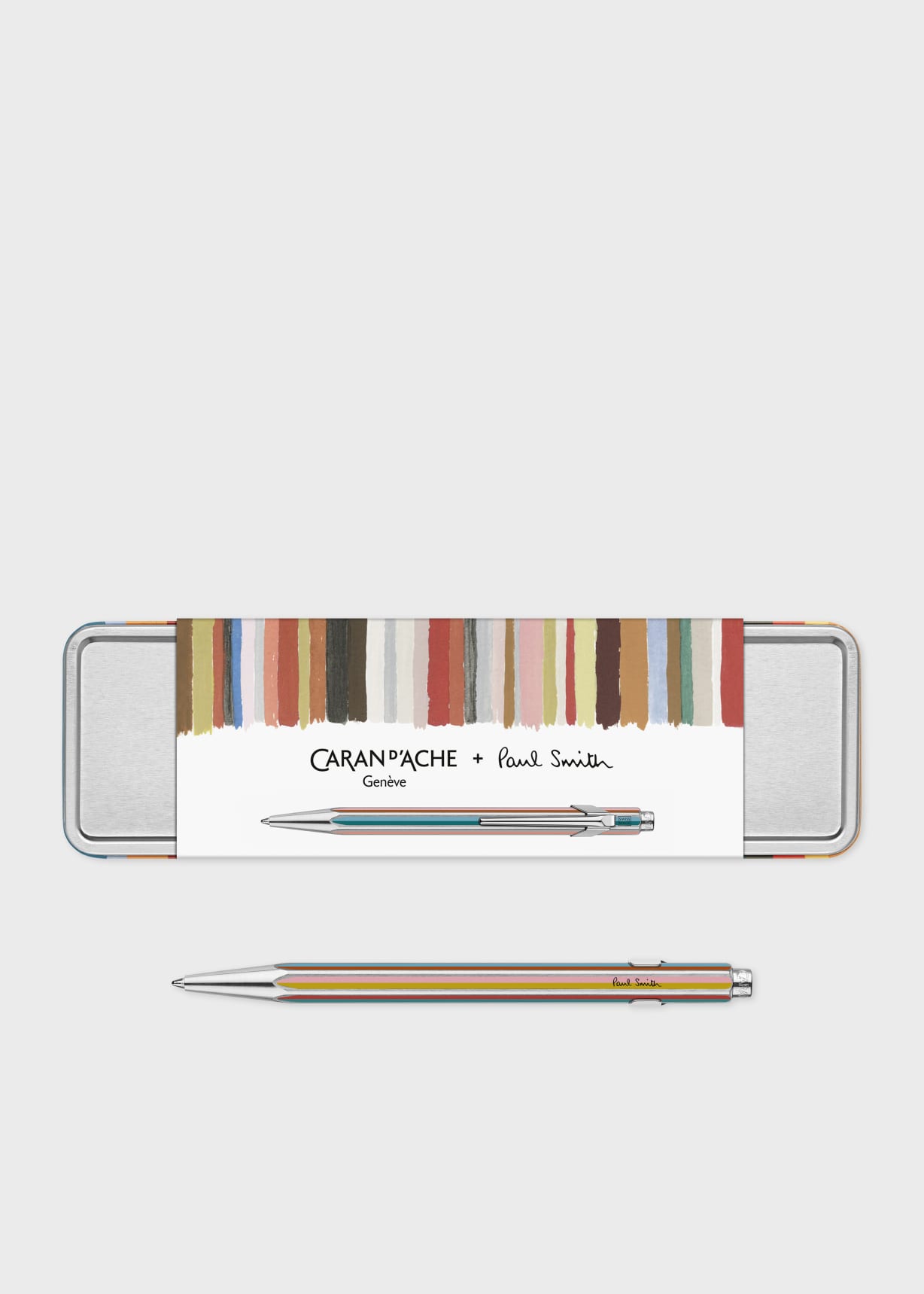 CARAN d'Ache ボールペン Paul Smith コラボ Caran d'Ache + Paul Smith - 849 Silver 'Signature Stripe