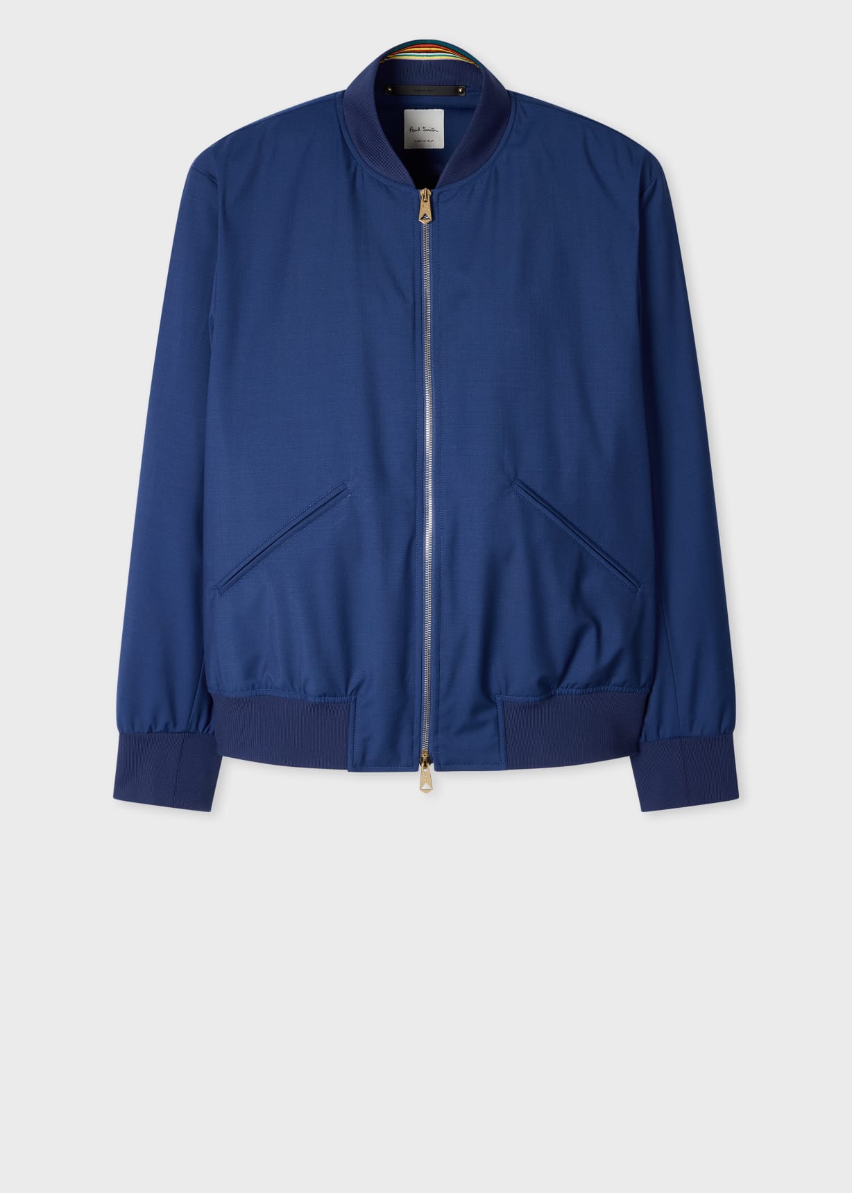 Men's Cobalt Blue 'Storm System' Wool Bomber Jacket