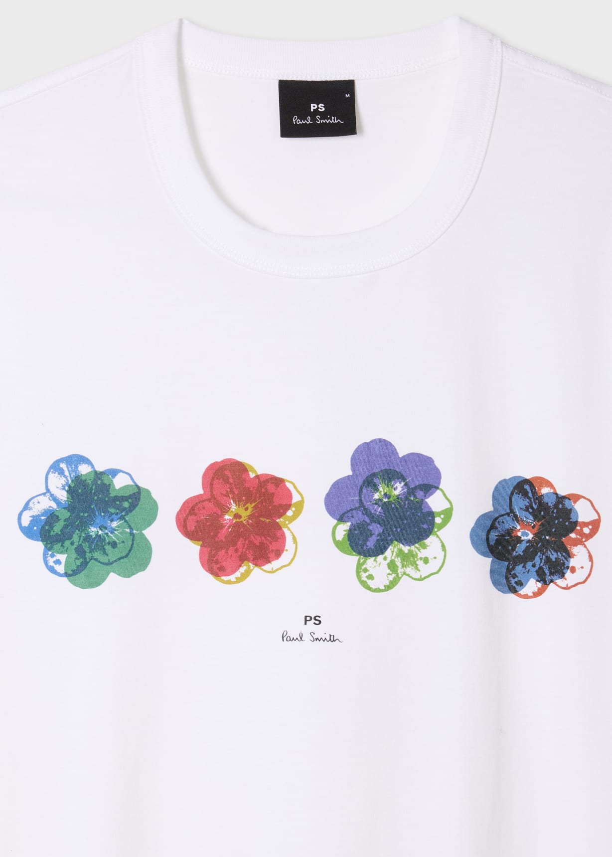 Men's White 'Zine Floral' Organic-Cotton T-Shirt
