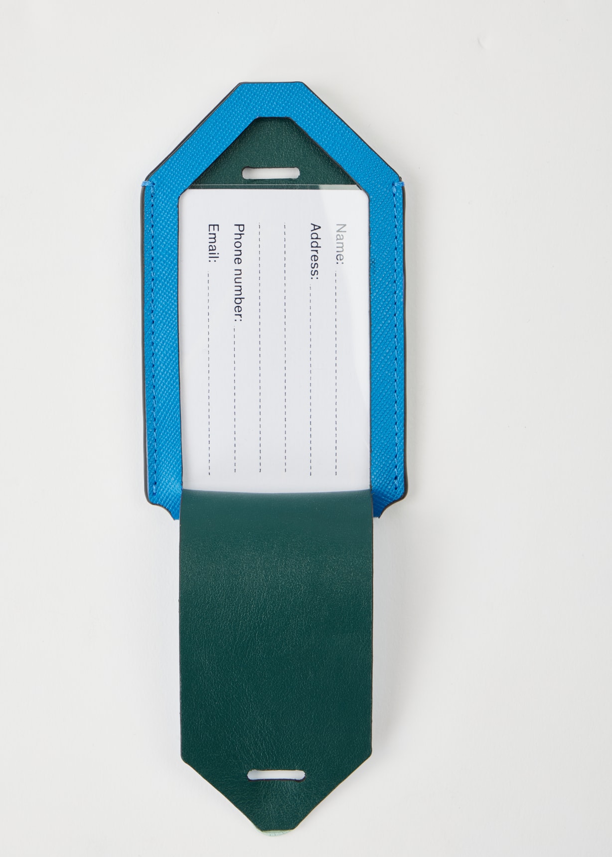 Bright Blue Leather Luggage Tag Paul Smith