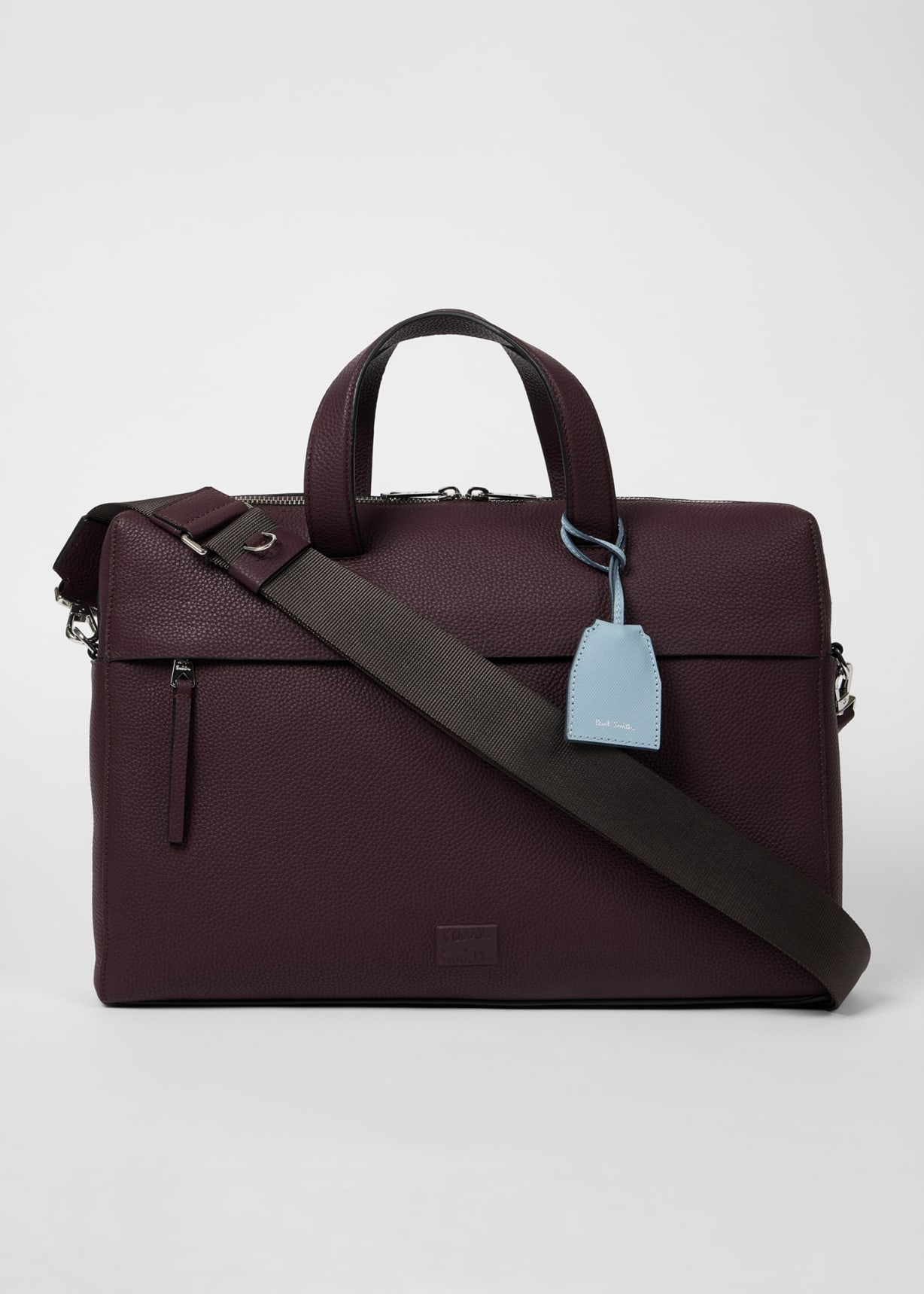 Burgundy Leather Double-Zip Folio