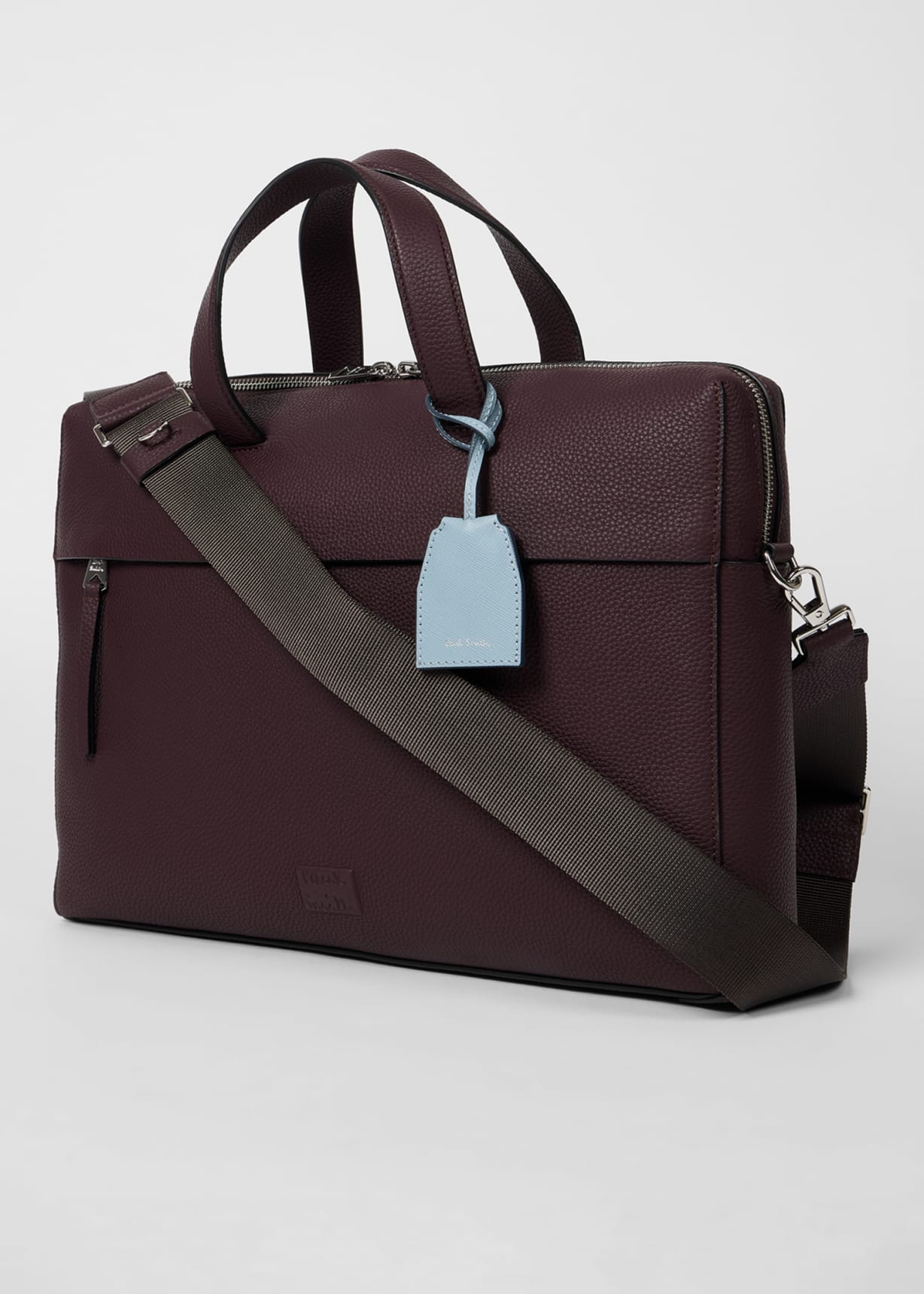 Burgundy Leather Double-Zip Folio