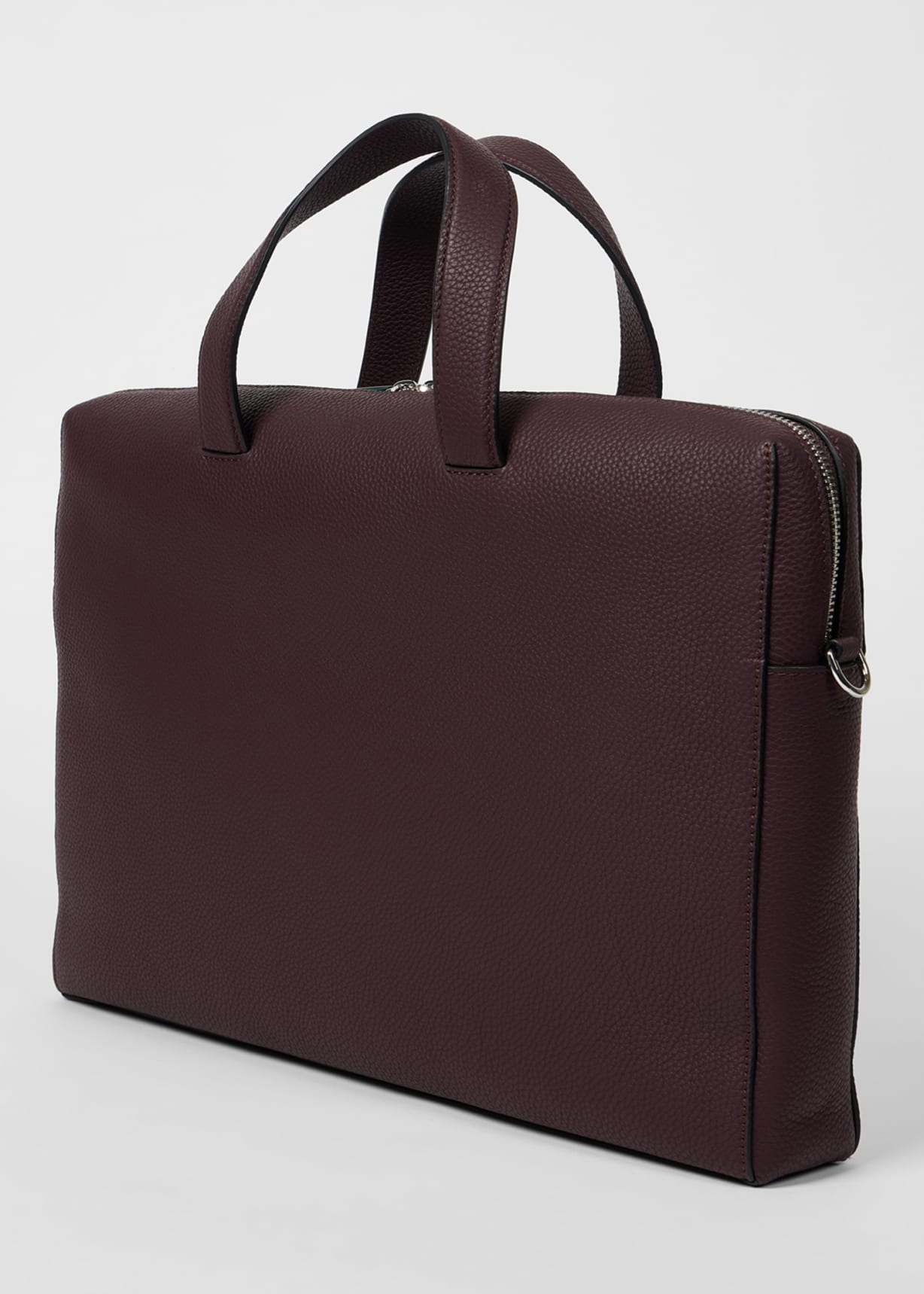 Burgundy Leather Double-Zip Folio