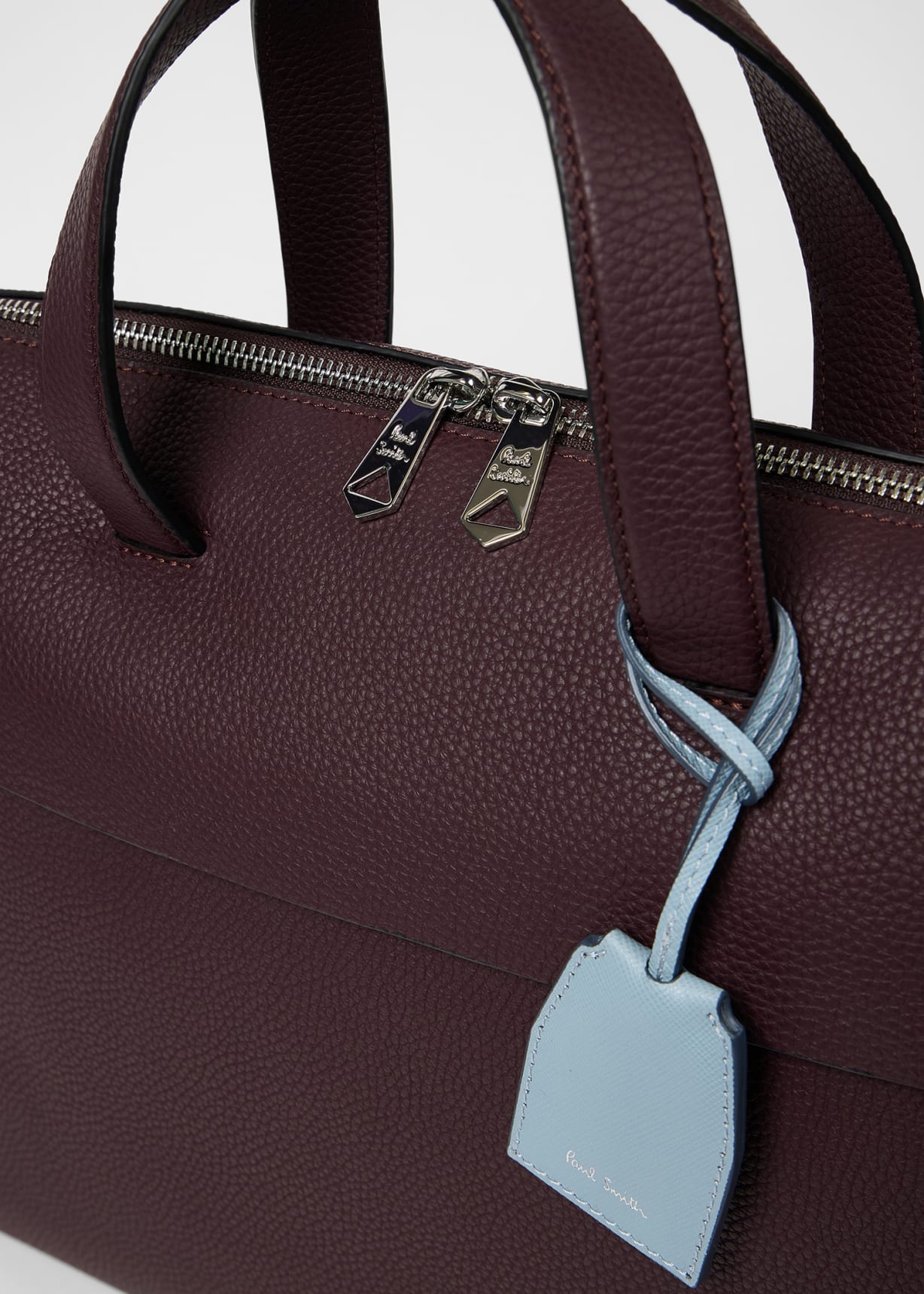Burgundy Leather Double-Zip Folio