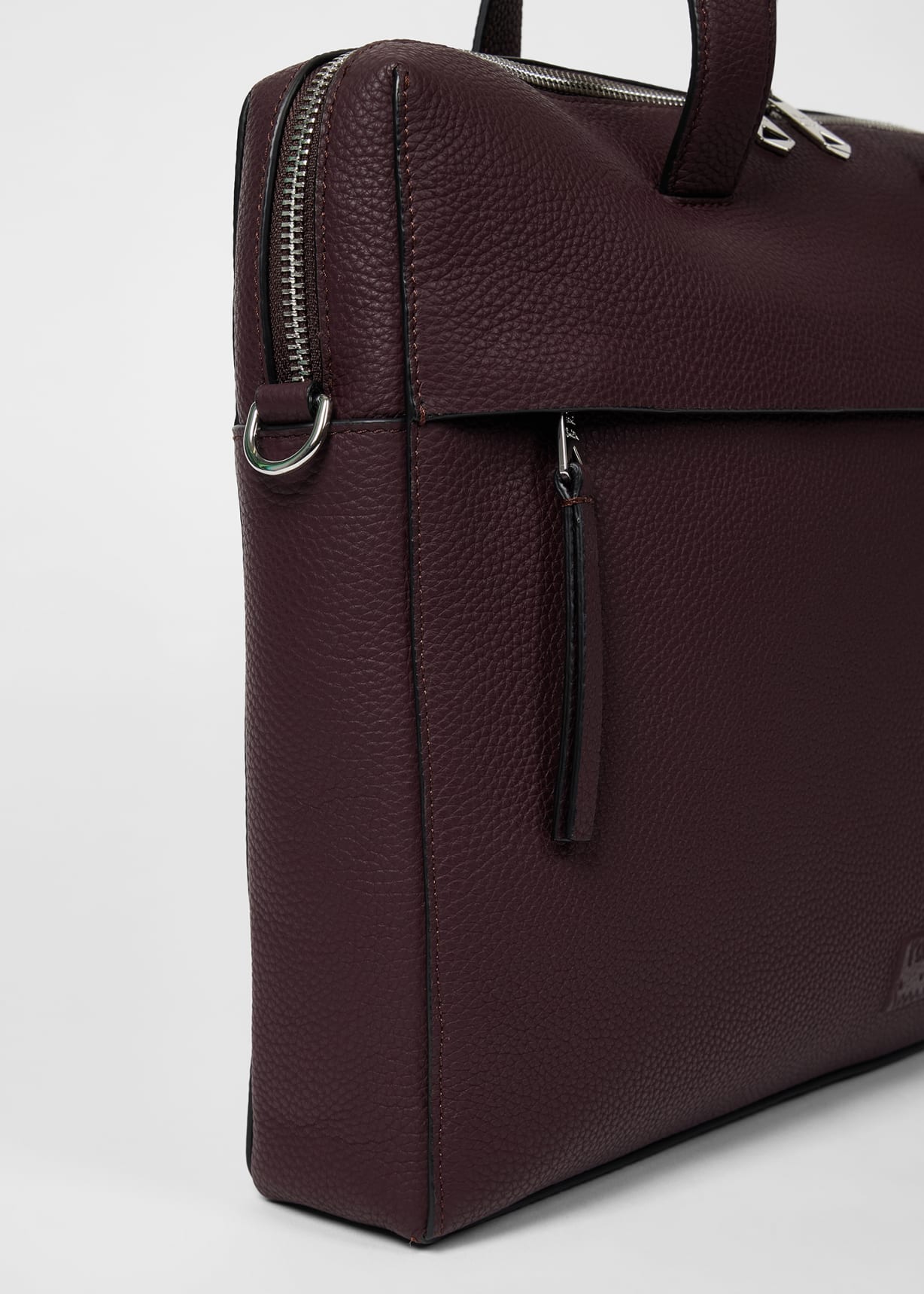 Burgundy Leather Double-Zip Folio