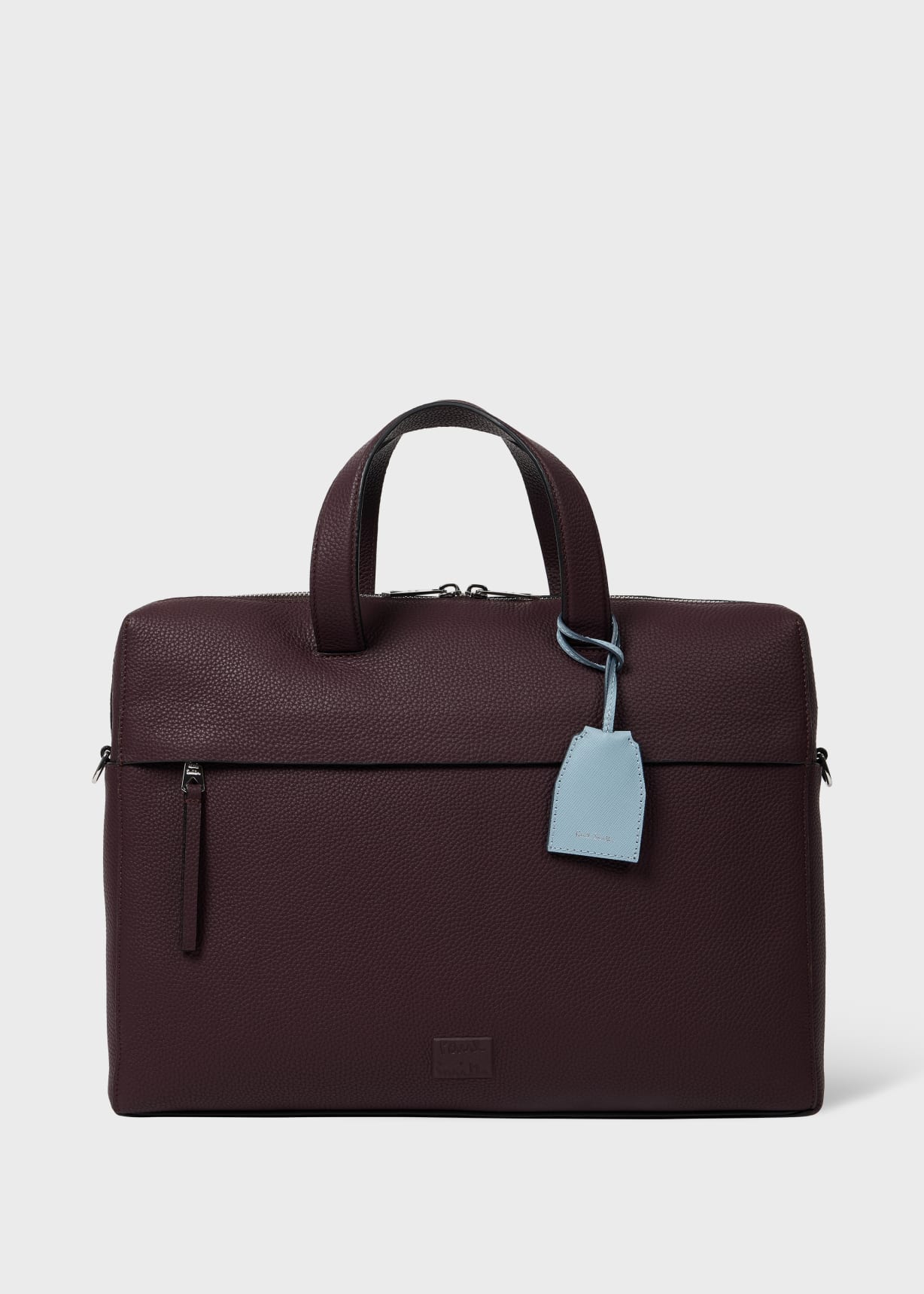 Burgundy Leather Double-Zip Folio