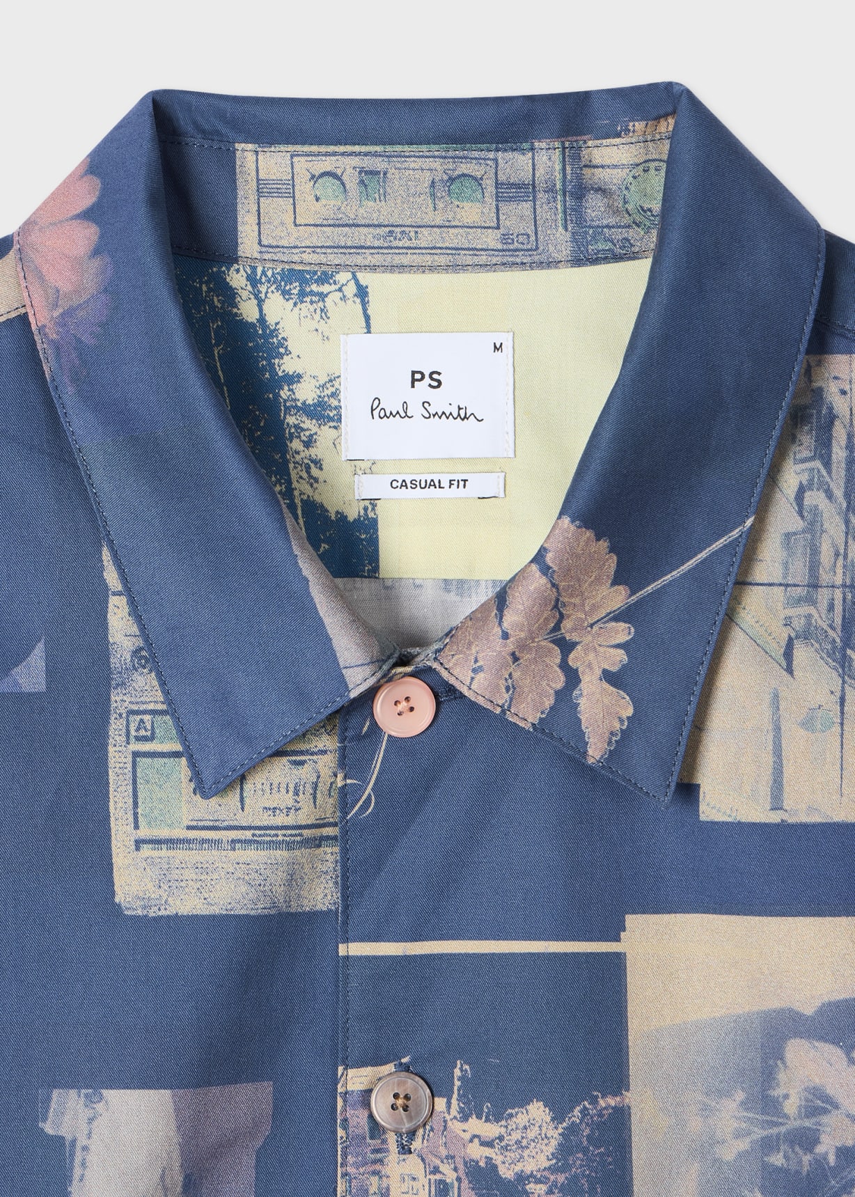 Men's Blue 'Scrapbook' Print Shirt