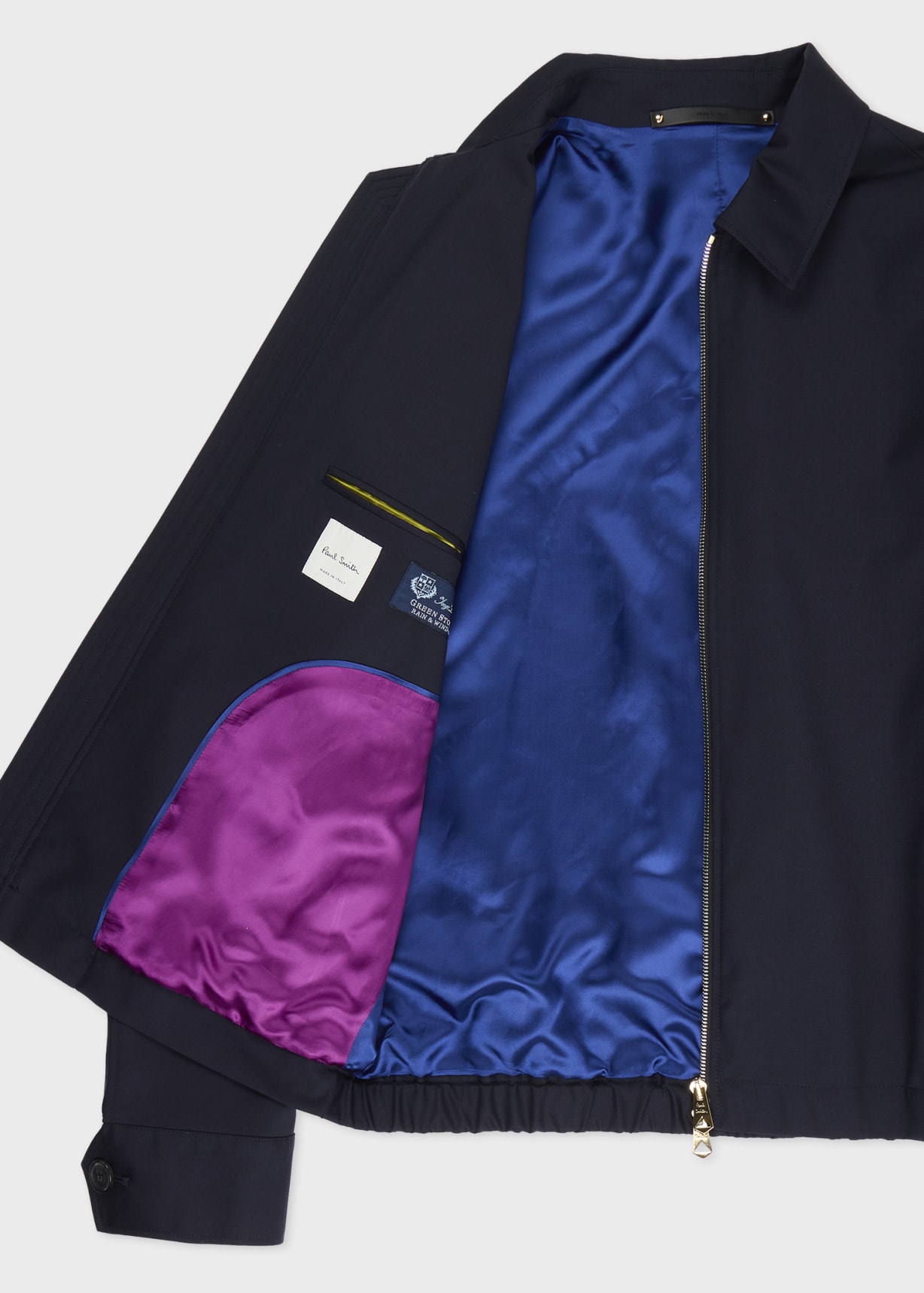 Men's Navy 'Storm System' Wool Harrington Jacket