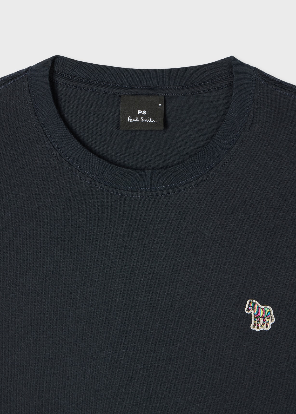 Men's Navy Cotton Zebra Logo T-Shirt