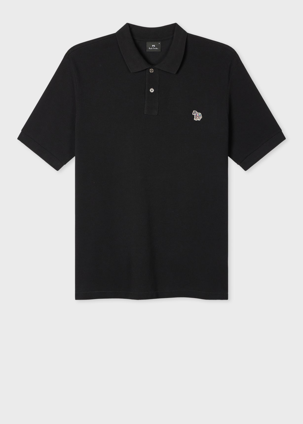 Paul Smith × MINI ブラックポロシャツ Men's Black Cotton-Piqué Zebra Logo Polo Shirt