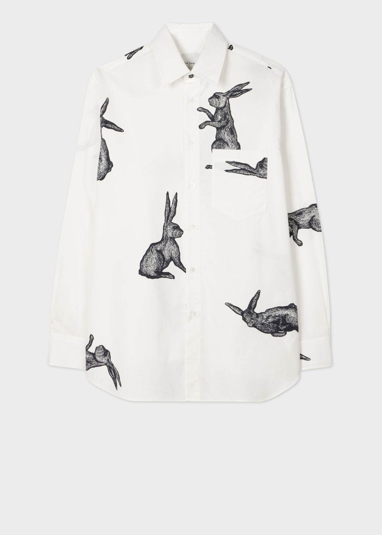 Men's White 'Rabbit' Print Shirt