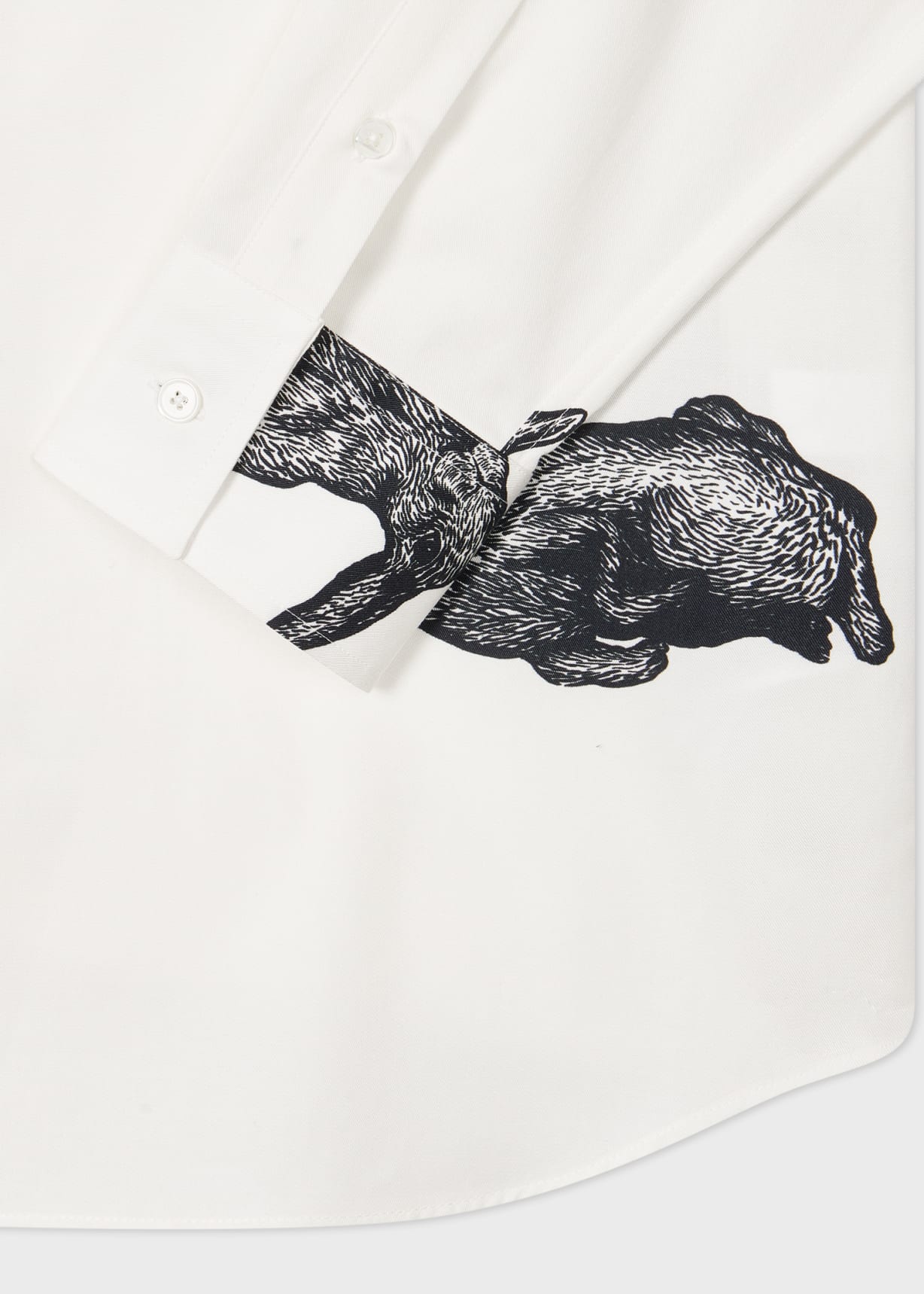 Men's White 'Rabbit' Print Shirt