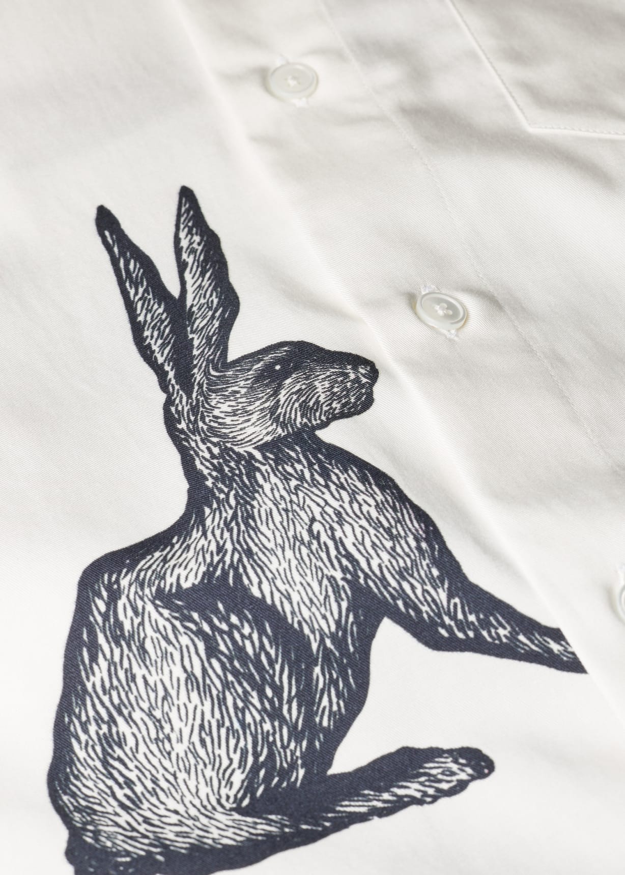 Men's White 'Rabbit' Print Shirt