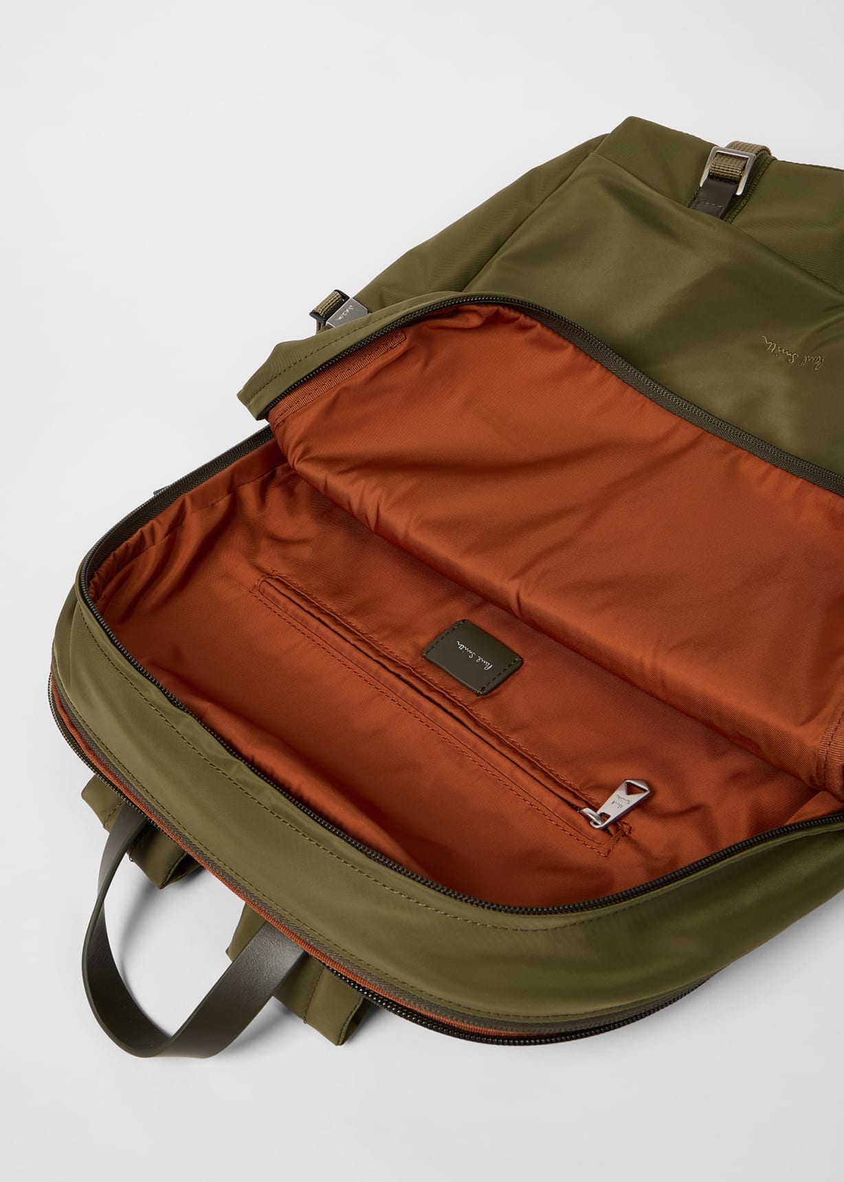 Paul Smith 合成皮革 ドラムバッグ Men's Khaki Recycled Polyamide Backpack