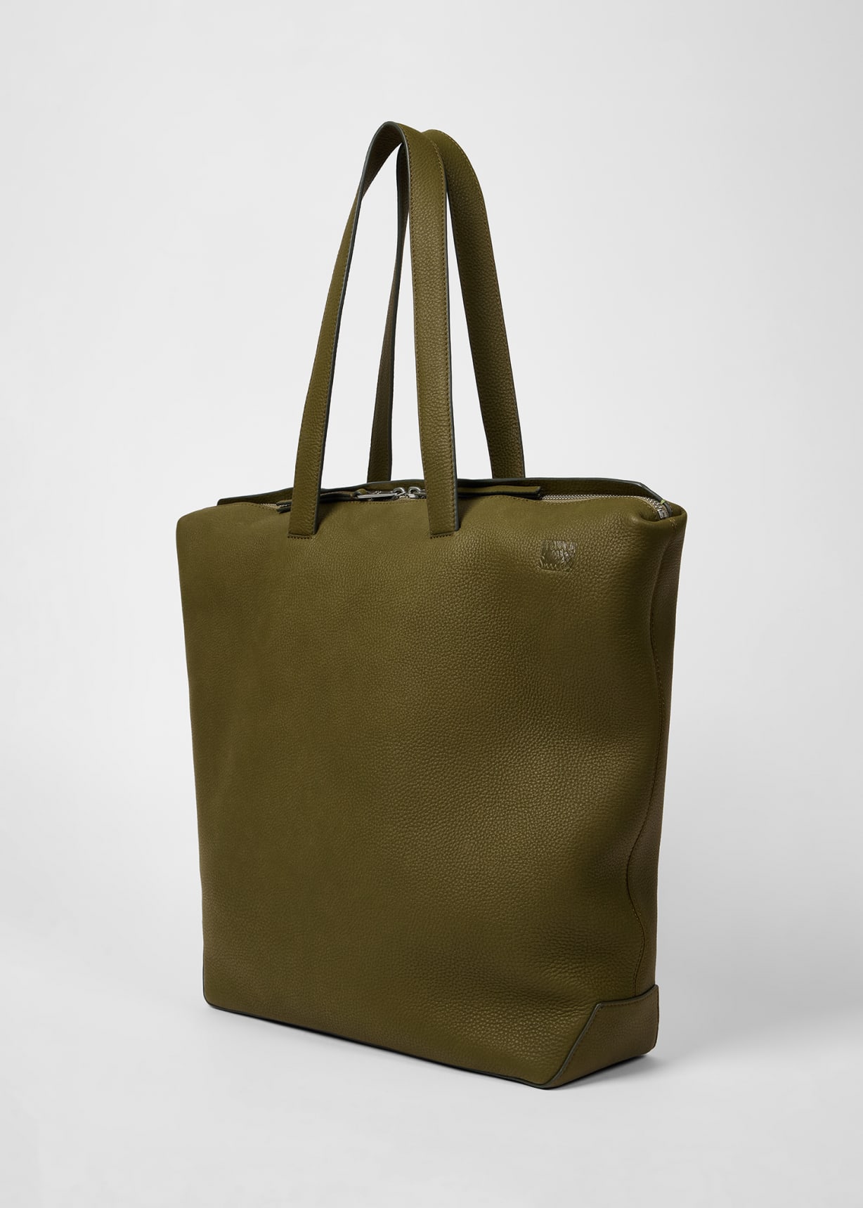 Men's Khaki Leather Tote Bag