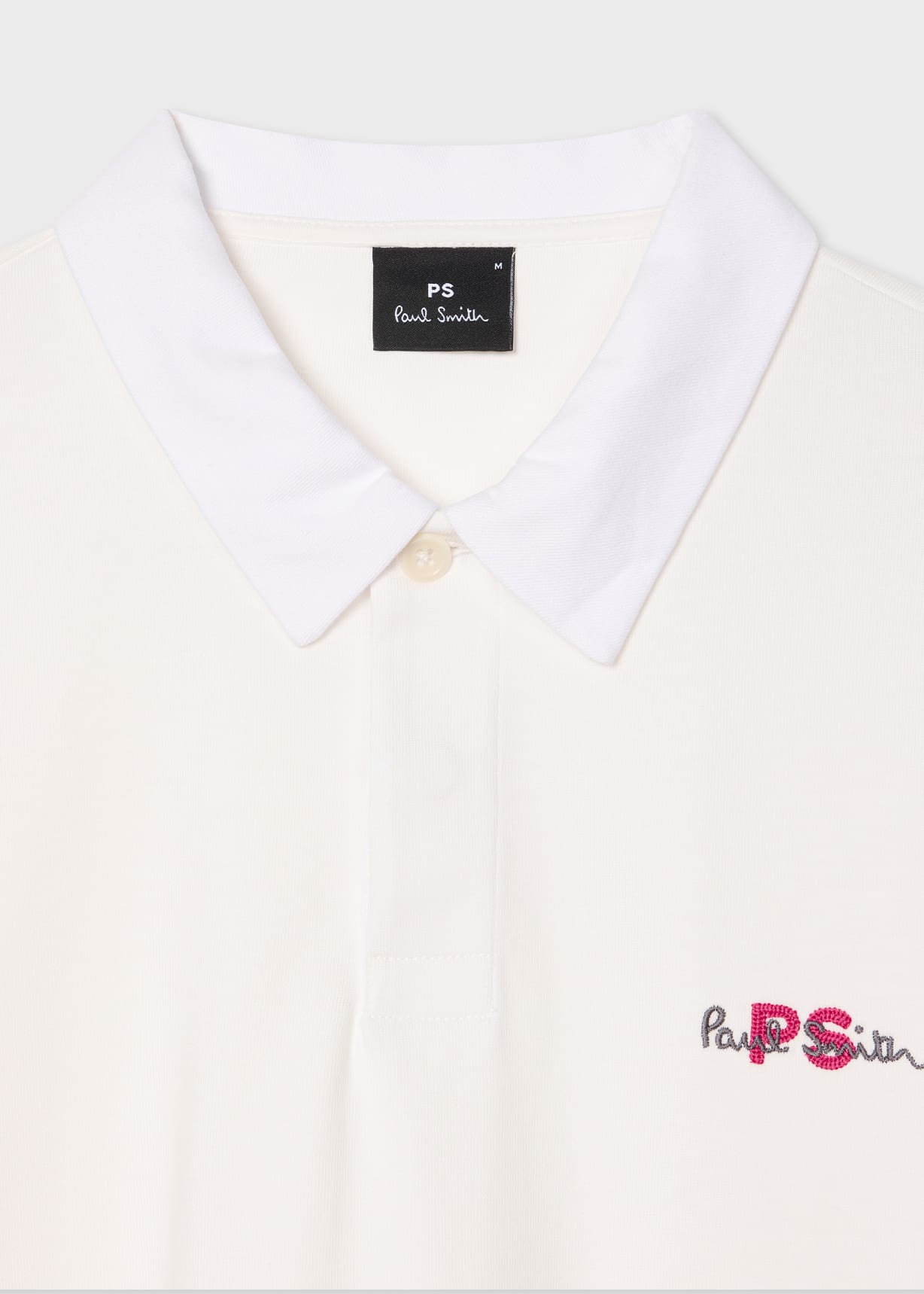 Men's White PS Logo Rugby Top