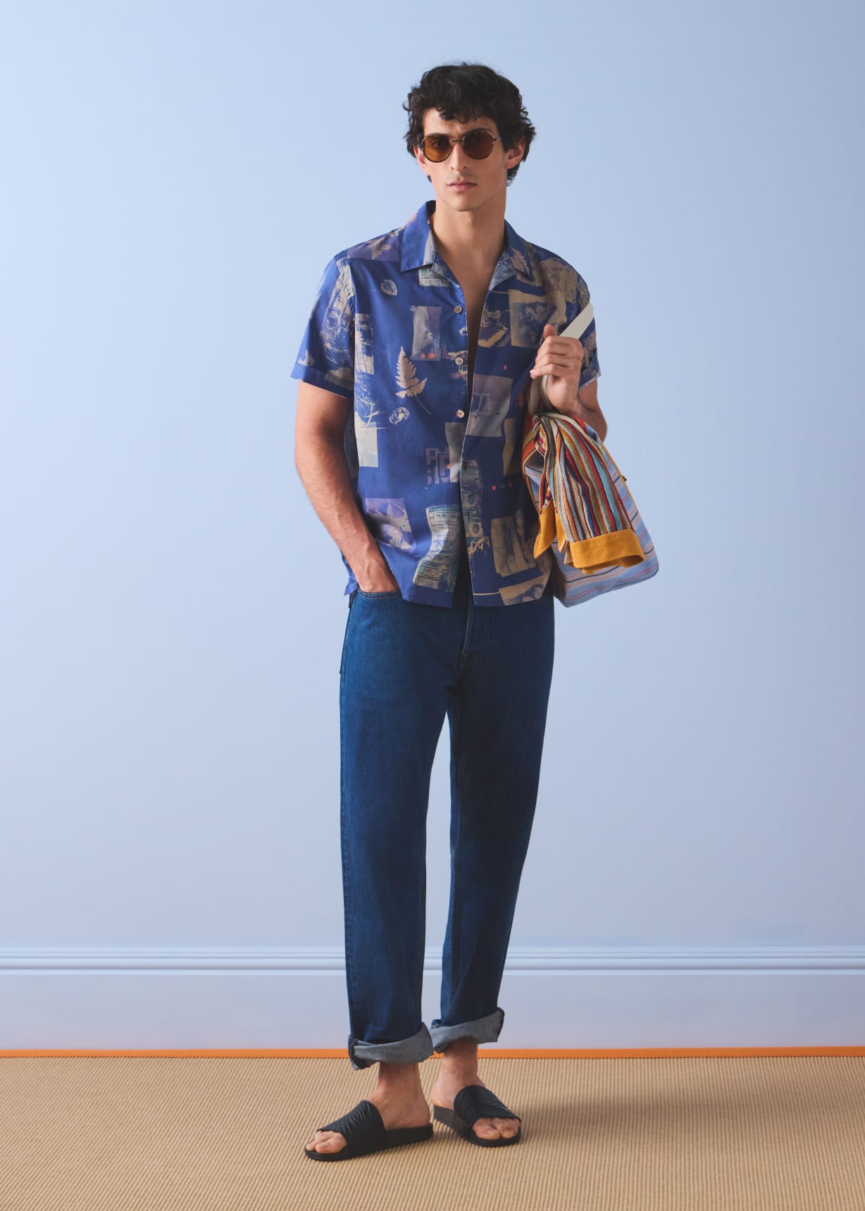 シャツ Paul Smith NEW YORK SCRAPBOOK PRINTSHIRT Men's Blue 'Scrapbook' Print Shirt