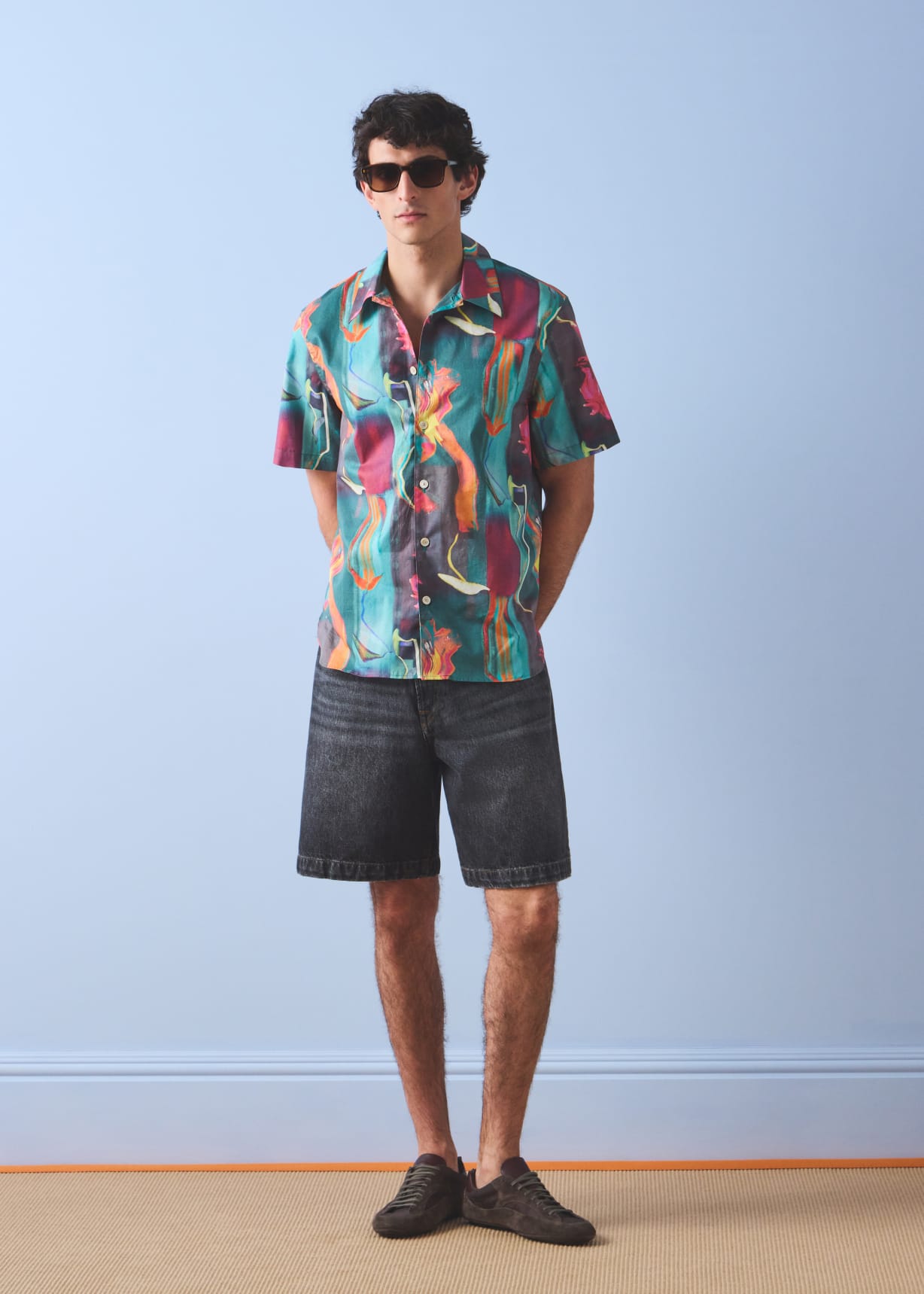 Men's 'Glitch Floral' Print Shirt